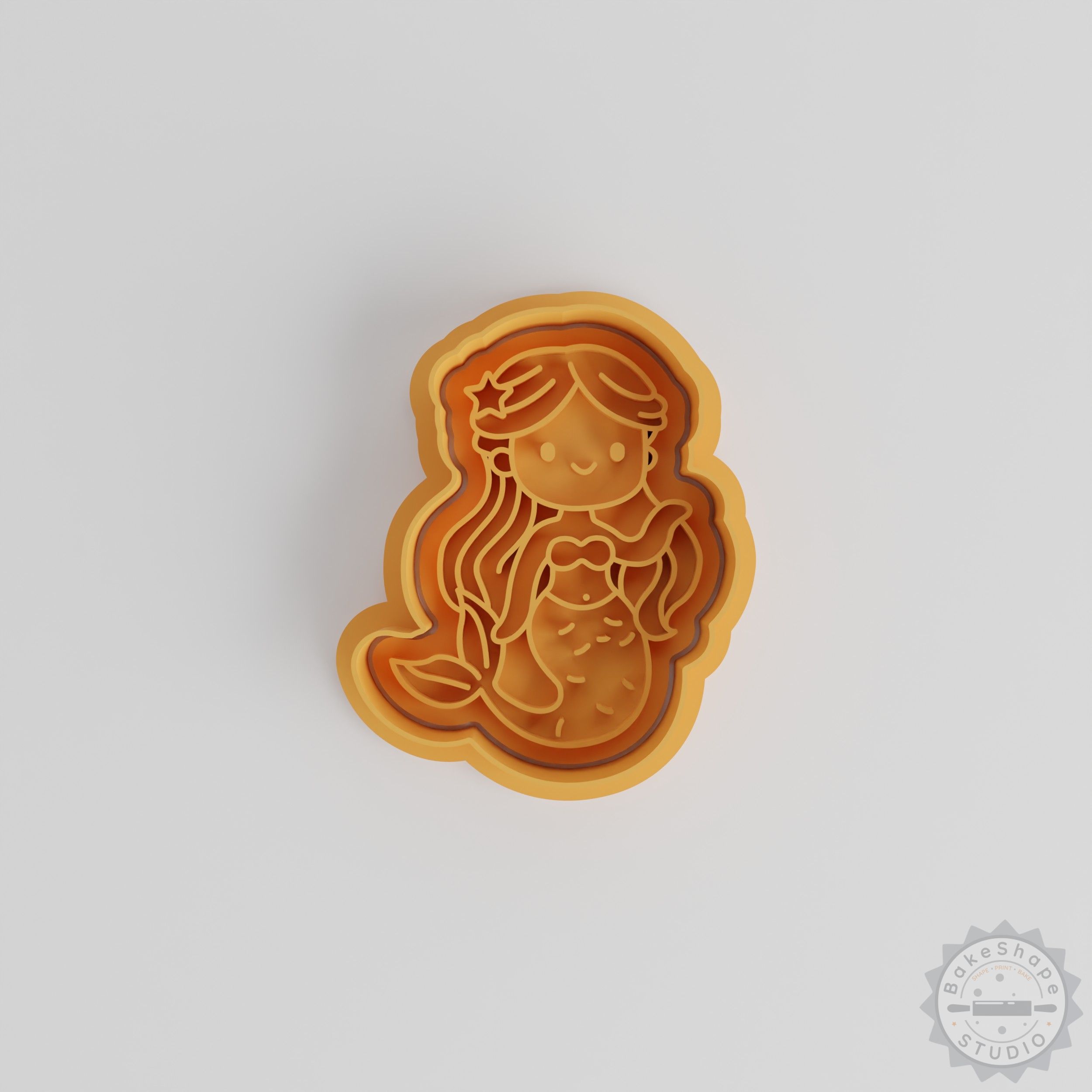 Mermaid Cookie Cutter and Stamp Set, 6-Piece, S/M/L Sizes, Perfect for Fondant, Sea and Ocean Theme