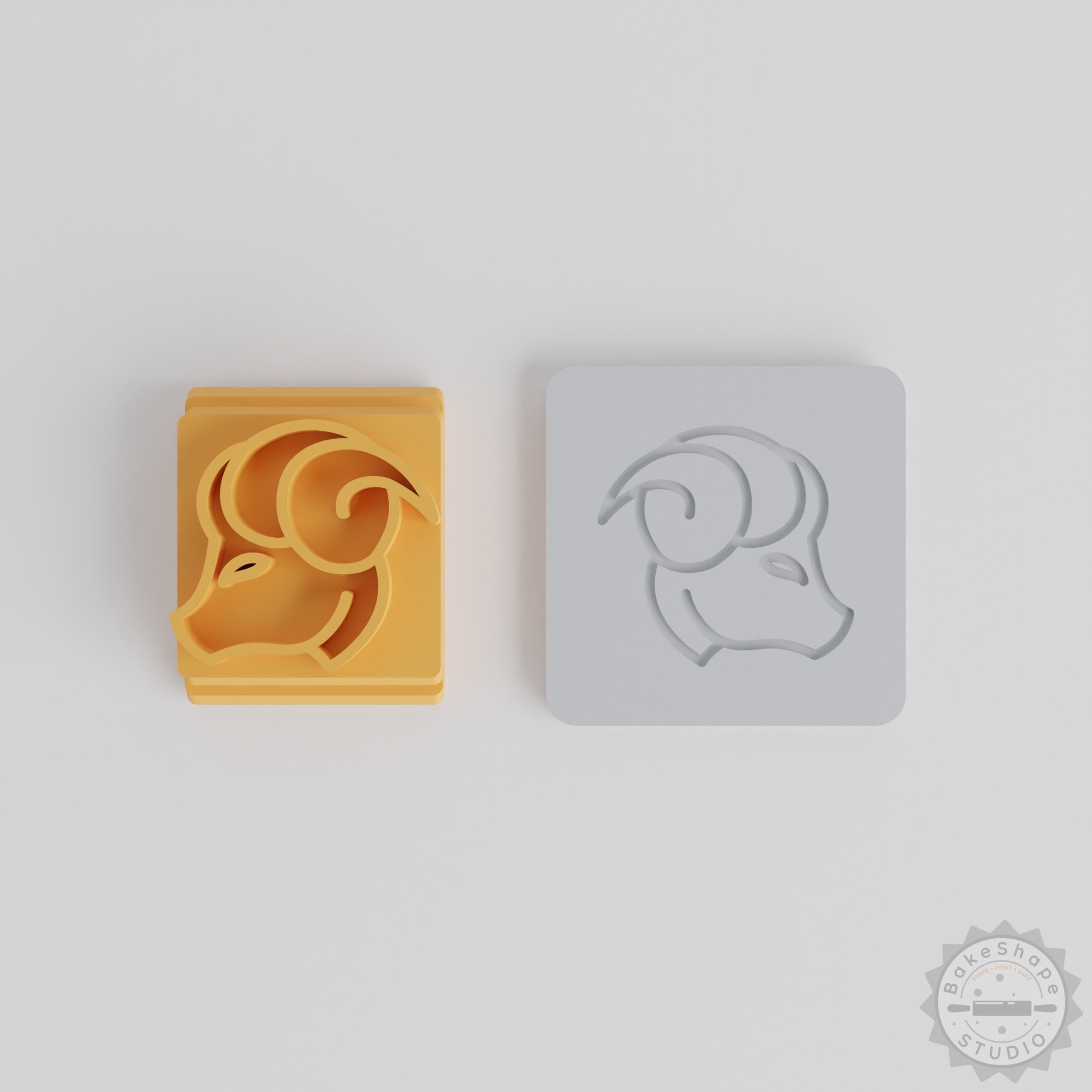 Capricorn Stamp Tile Set, 5 Pieces, Zodiac Goat Design, Perfect for Clay, Cookies & Fondant