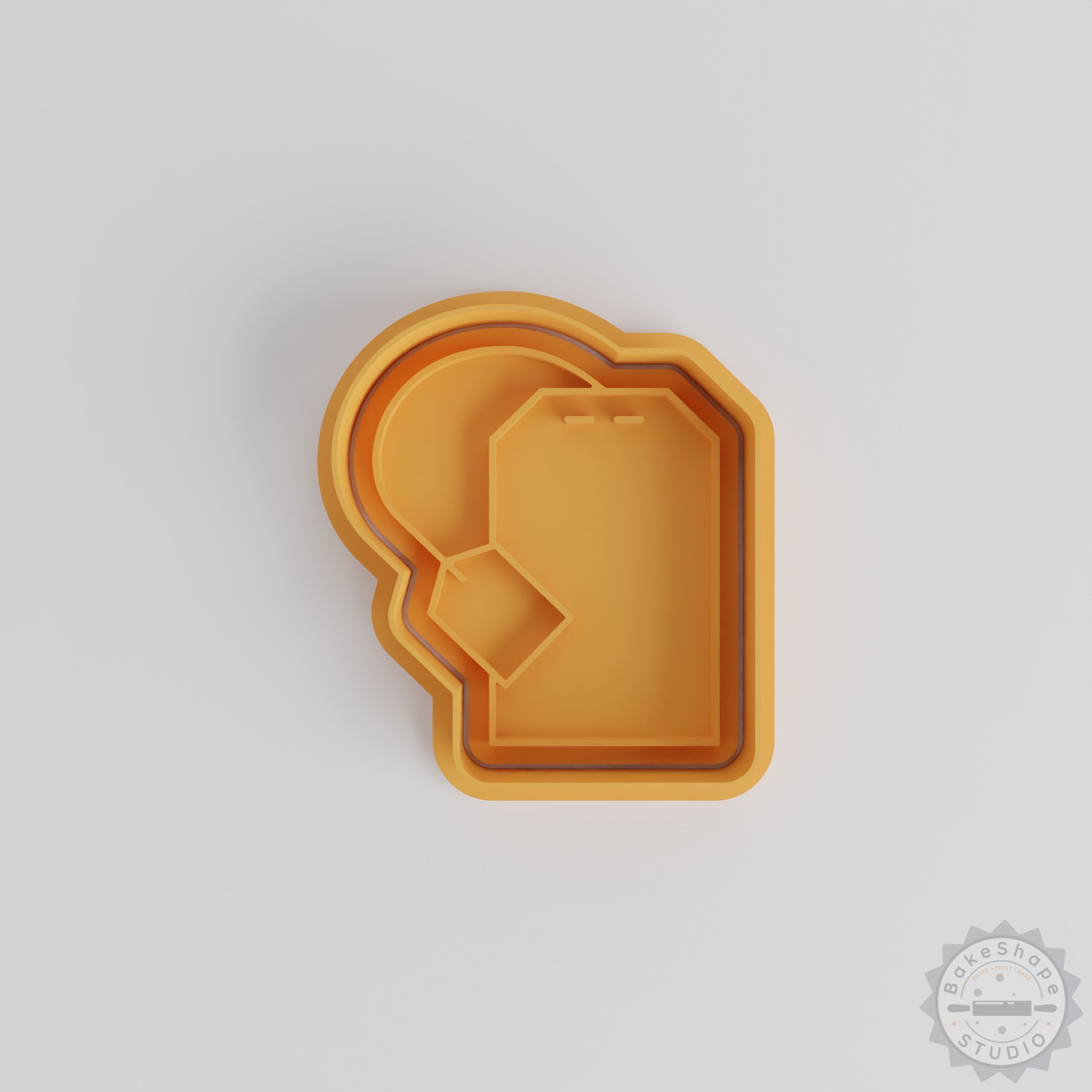 Tea Bag Shaped Cookie Cutter Stamp Set, 6 Pieces, Perfect for Cookies & Fondant, S/M/L Sizes
