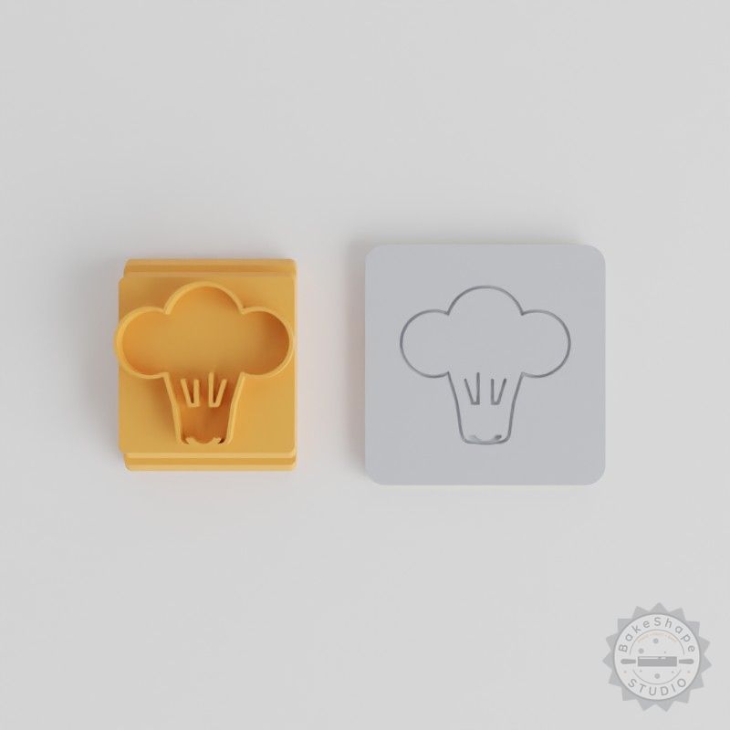 Broccoli Stamp Tile Set, 5 Motif Sizes for Clay, Cookies, Fondant - Perfect for Craft and Baking
