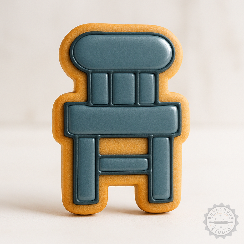 Decorated example 1 of Chair & Stamp Cutter Set for Cookies, Fondant, 3 Sizes (S/M/L), 6 Pieces