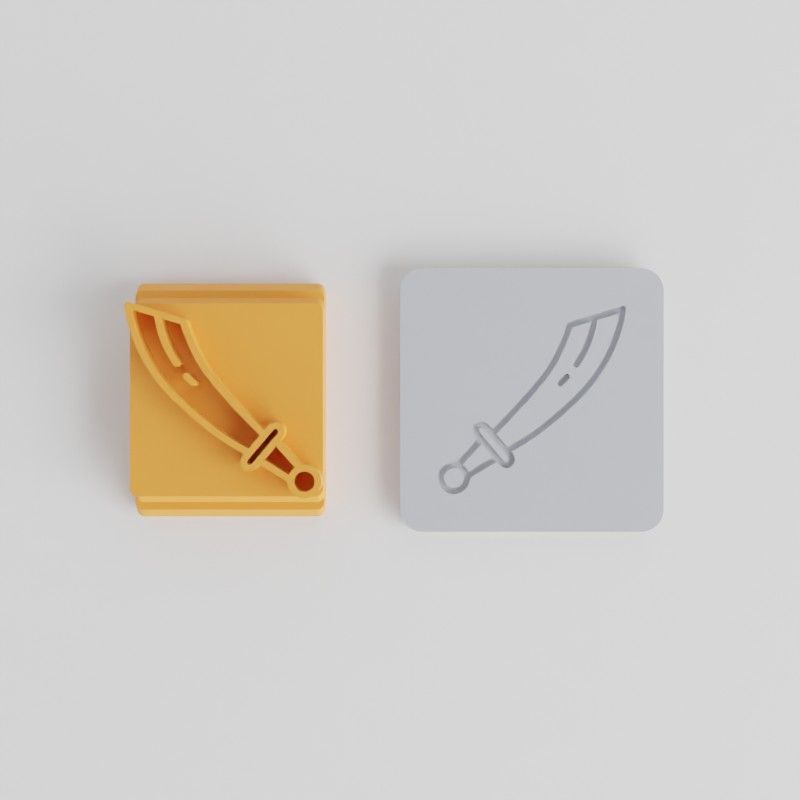 Sword Stamp Tile Set, 5 Sizes for Clay & Fondant, Ideal for Crafts & Baking