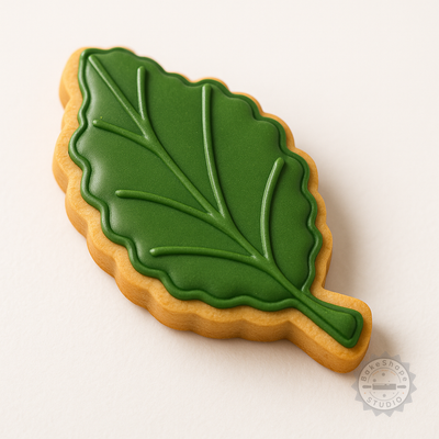 Decorated example 1 of Leaf Shape Cutter and Stamp Set, 3 Sizes, Ideal for Cookies and Fondant