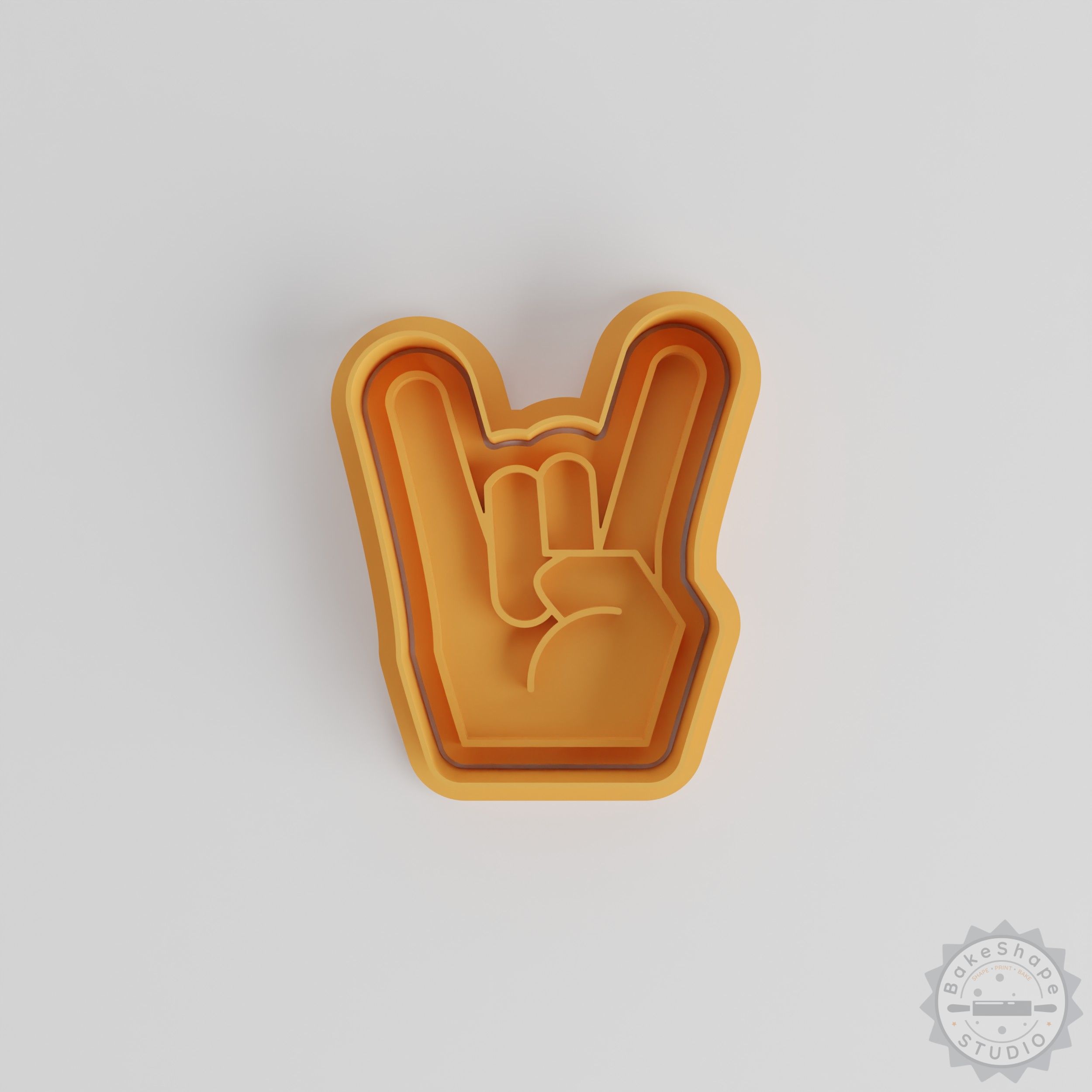 Hand Shape Cookie Cutter and Stamp Set, Fondant Tool with 3 Sizes (S/M/L) - 6 Pieces