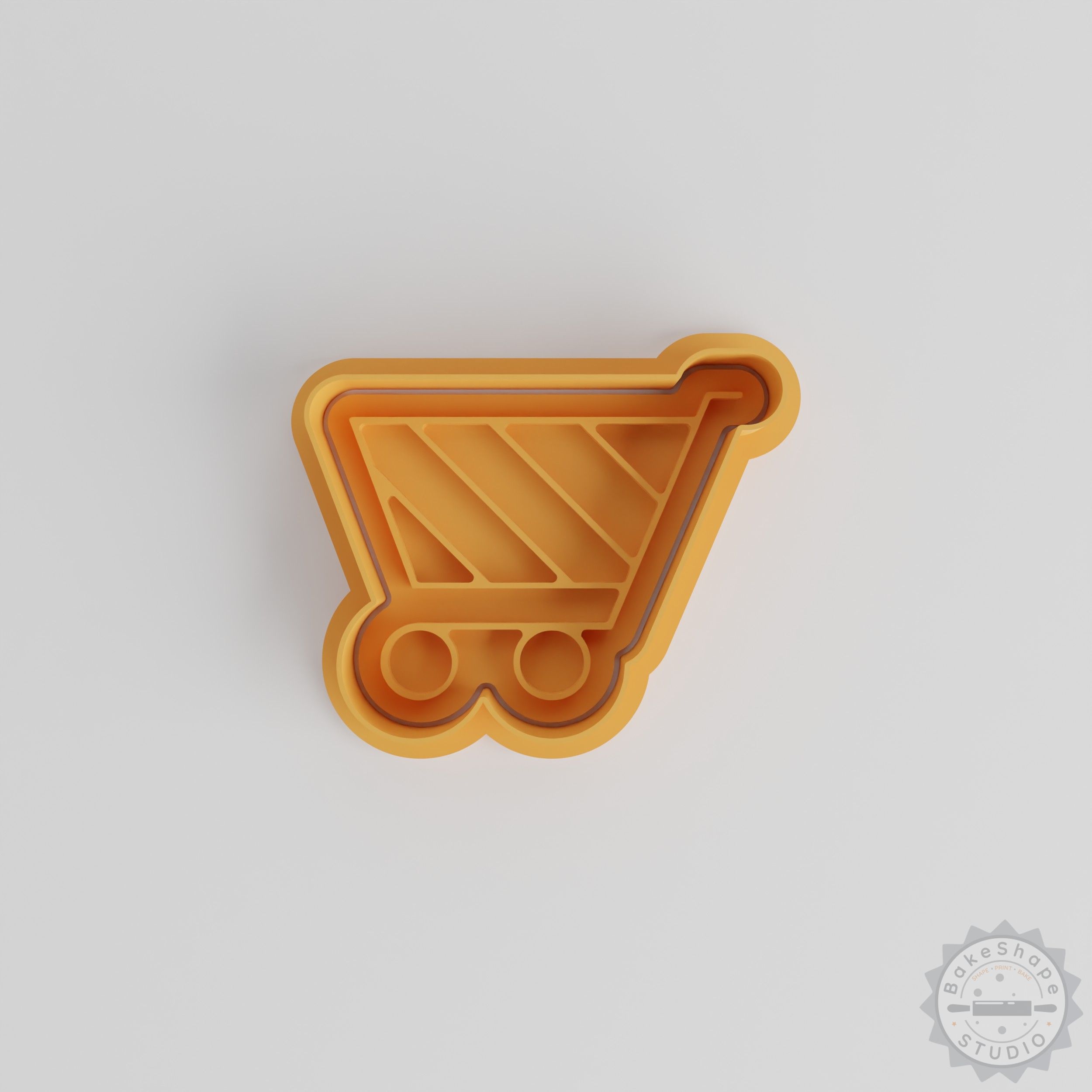Trolley Cookie Cutter Set, Shopping and Ecommerce Stamp, 6 Piece Fondant Shapes, S/M/L Sizes