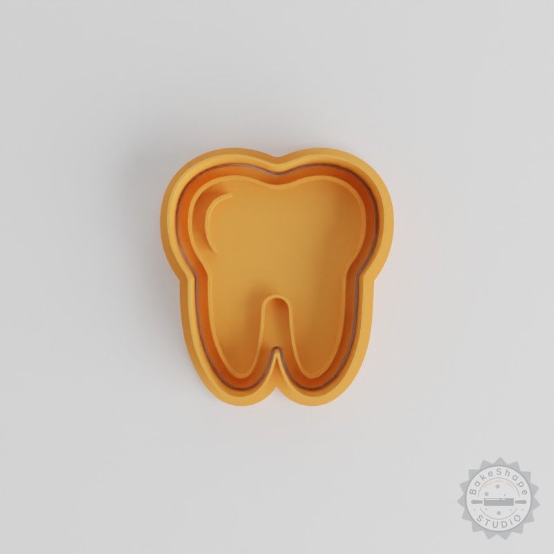 Tooth Cookie Cutter and Stamp Set, Dental Molar Shape, Perfect for Cookies and Fondant, 3 Sizes