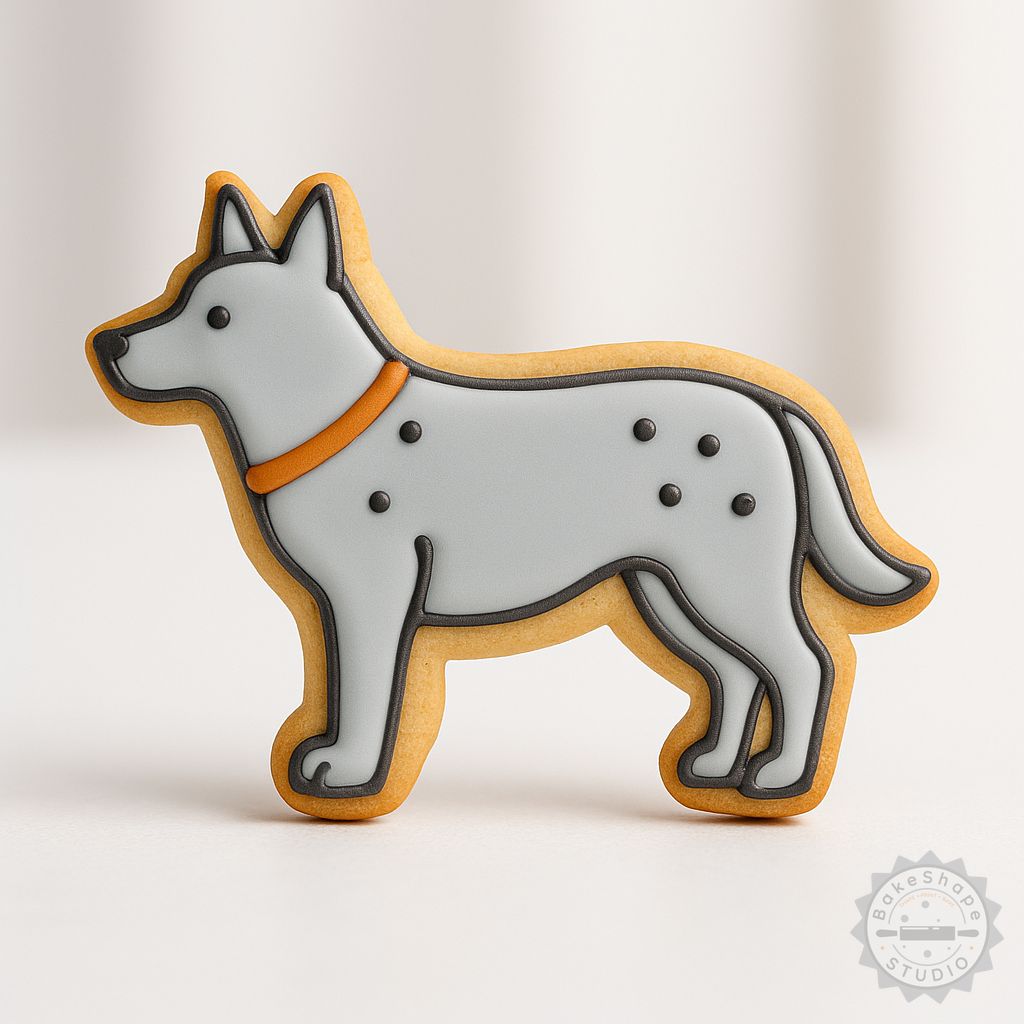 Dog cookie cutter and stamp set STL for 3D printing in small, medium, and large sizes