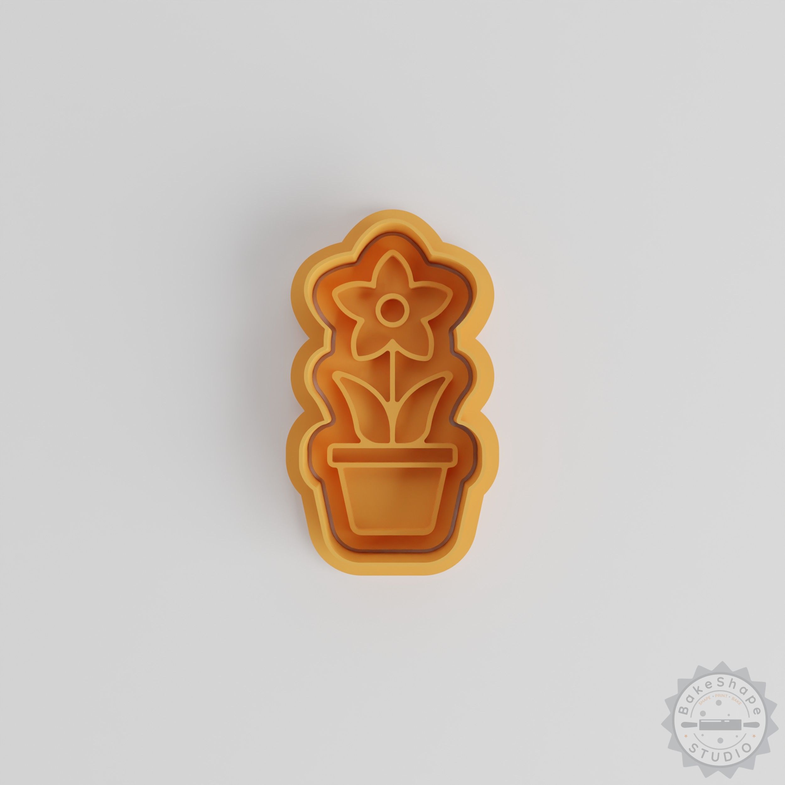 Potted Lotus Cookie Cutter Set, Fondant Stamp, 6-Piece S/M/L Sizes, Unique Flower Design