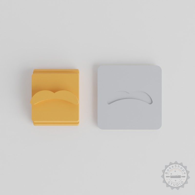 Moustache Stamp Tile Set, 5 Motif Sizes for Clay, Cookies, Fondant, Facial Hair and Beard Designs