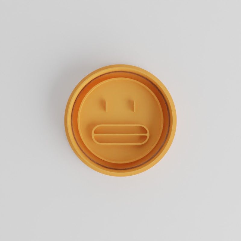 Grimacing Emoji Cookie Cutter Set, 6-Piece Fondant Stamp Bundle with S/M/L Sizes for Nervous Face Designs