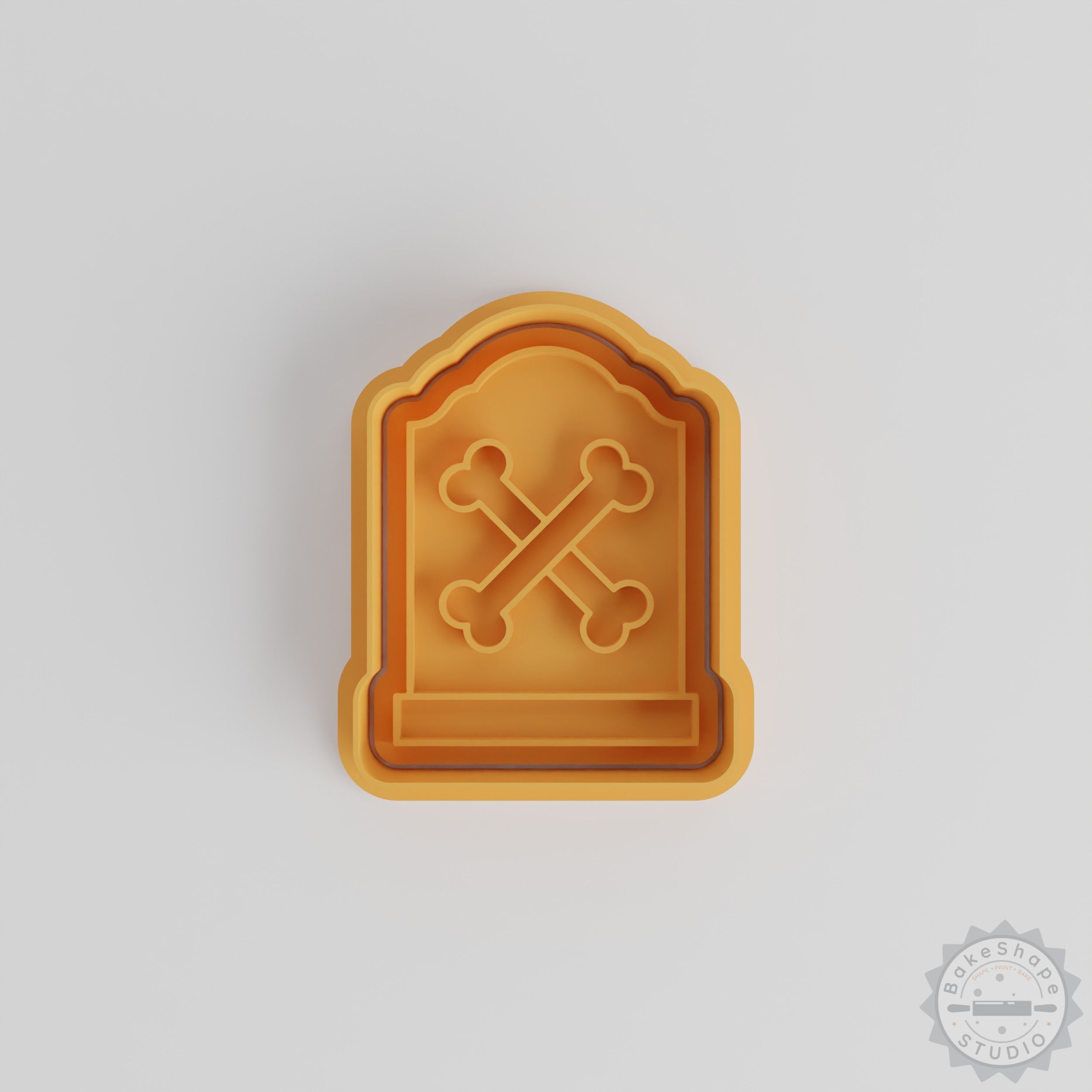 Graveyard Cookie Cutter and Stamp Set, 6-Piece Halloween Baking Tools, Tombstone Shapes, S/M/L Sizes