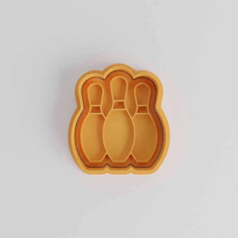 Bowling Cookie Cutter and Stamp Set, Shapes Perfect for Fondant, 6-Piece Set with S/M/L Sizes