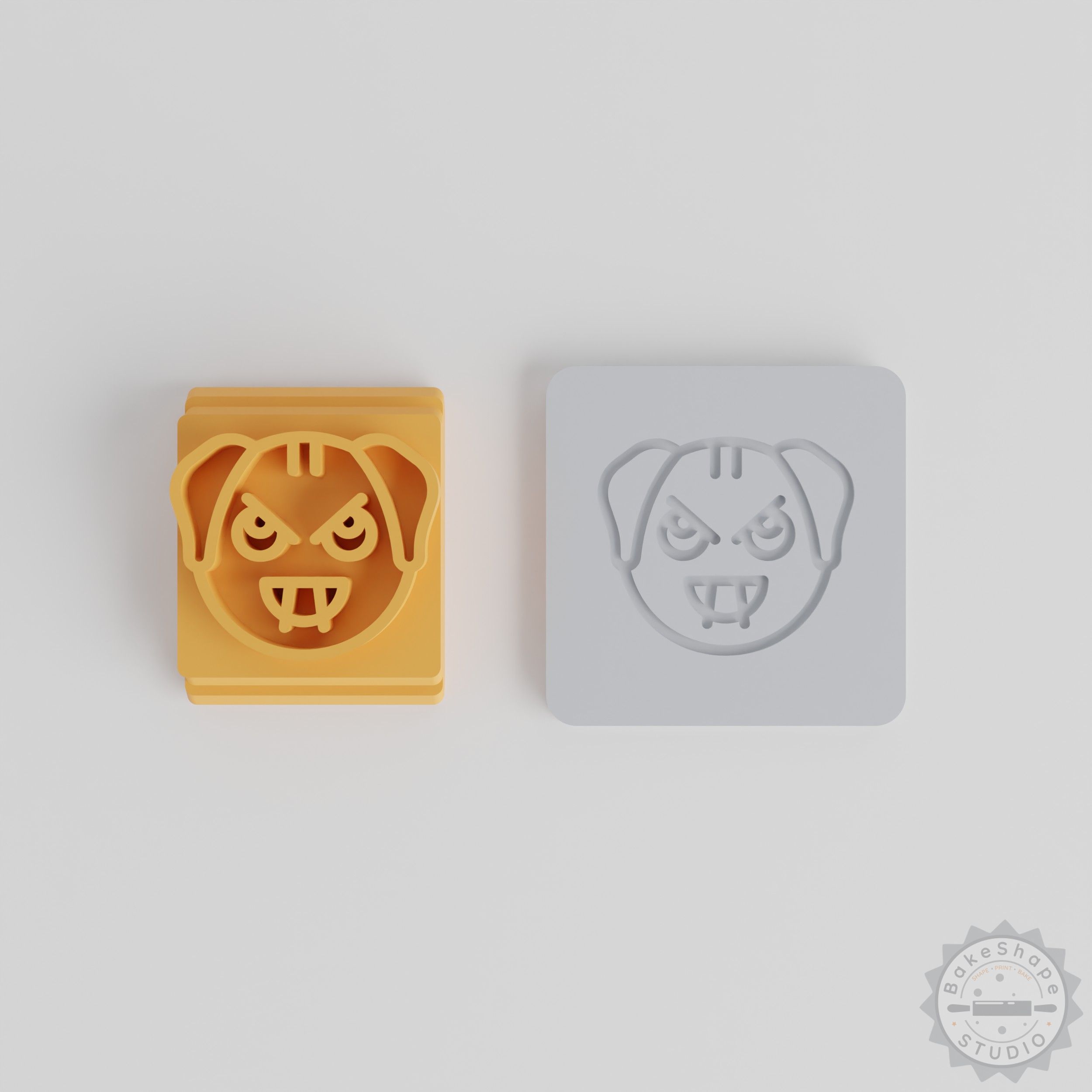 Devil Stamp Tile Set, 5 Unique Animal Motif Designs, Perfect for Clay, Cookies, Fondant