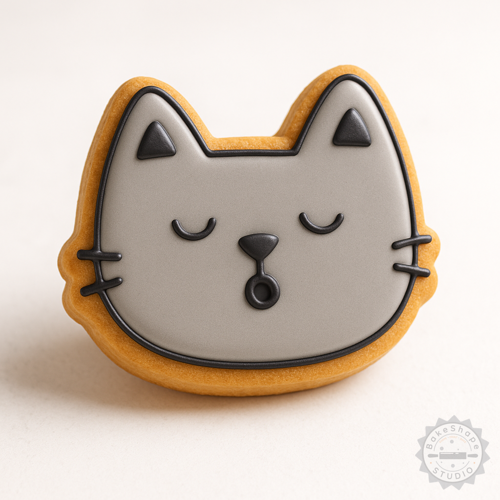 Decorated example 1 of Sleeping Shape Cutter and Stamp Set, 6-Piece, S/M/L Sizes, Perfect for Cookies and Fondant