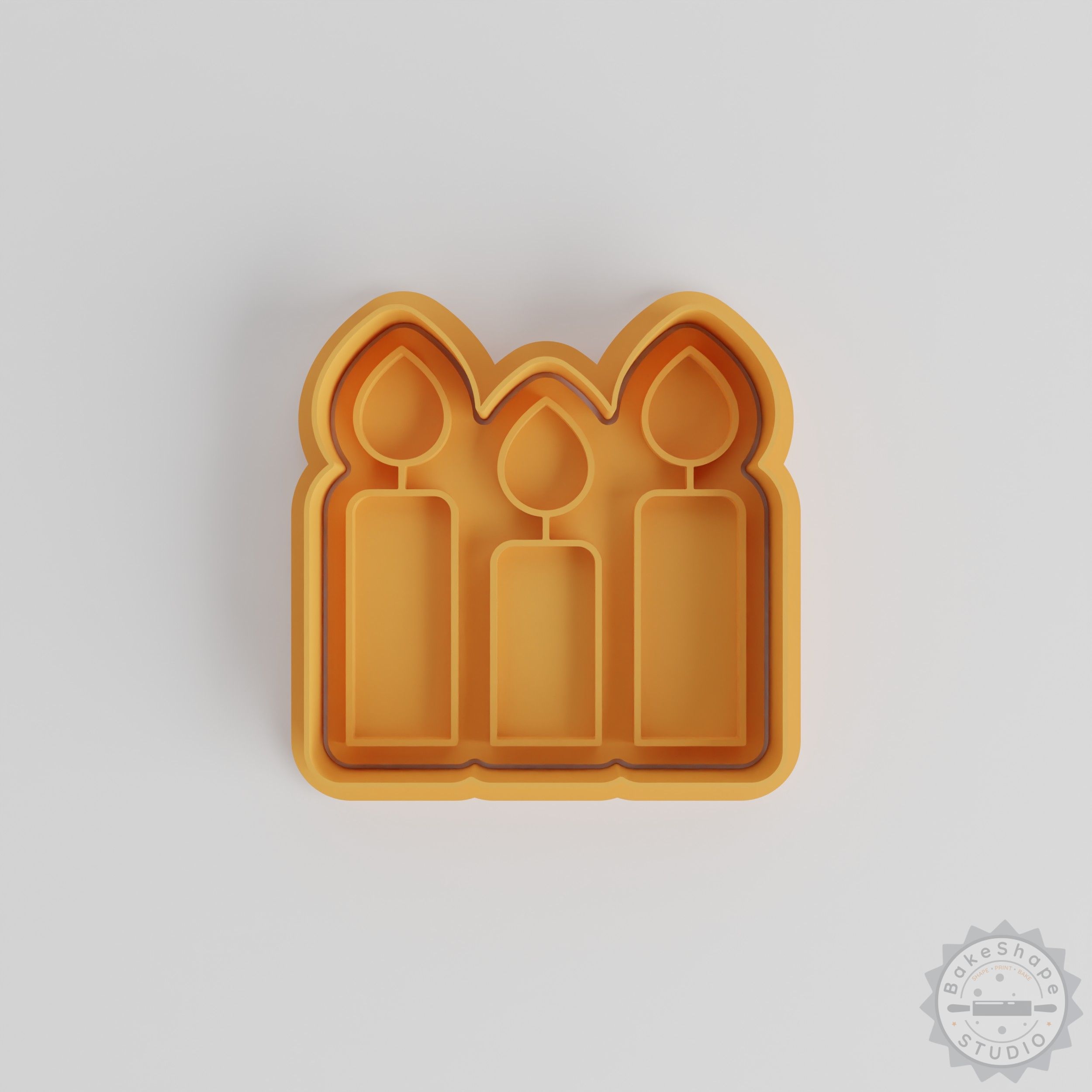 6-Piece Candle Shape Cutter & Stamp Set for Cookies, Fondant in S/M/L - Celebration & Festive Designs