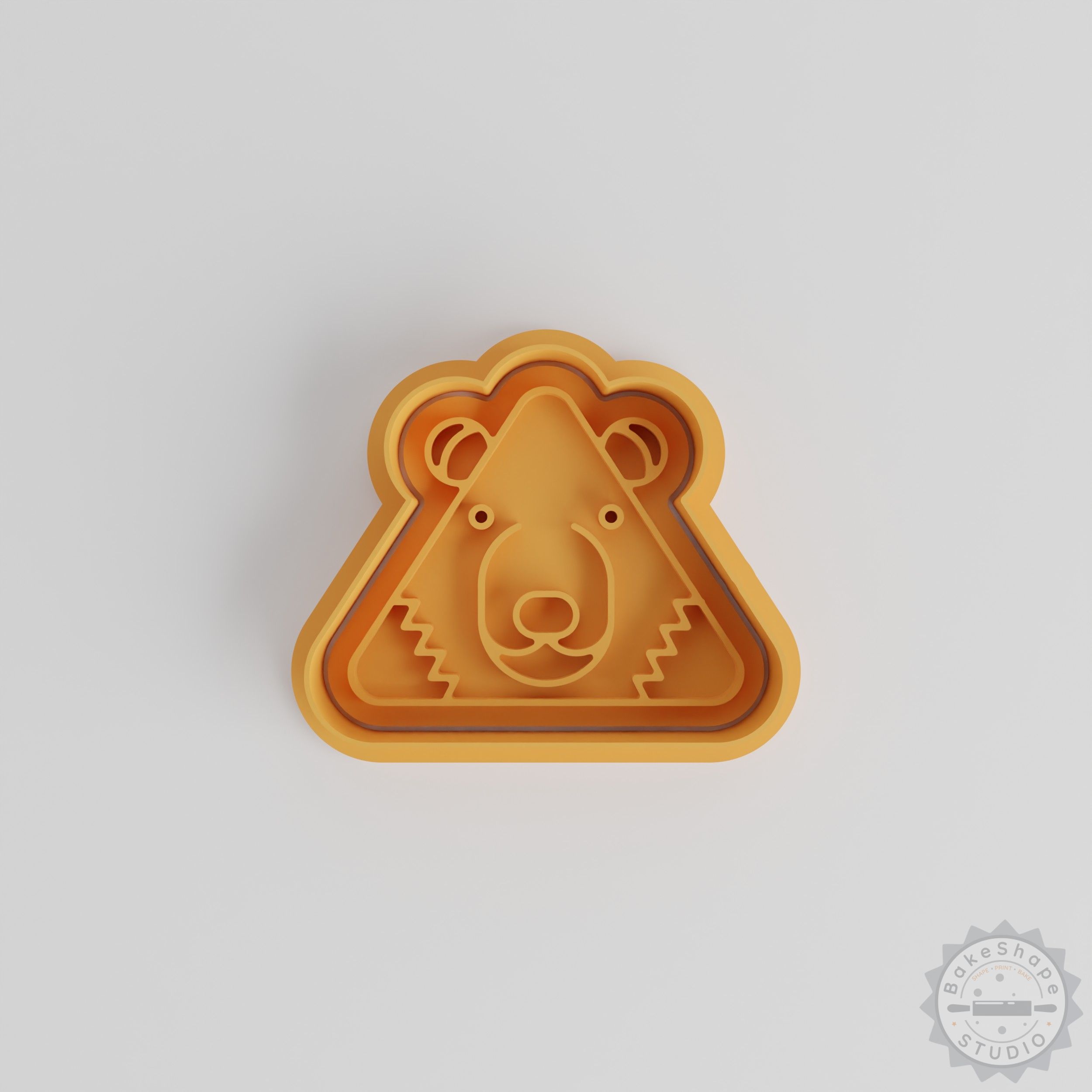 Bear Shape Cutter and Stamp Set, Cookie and Fondant Molds, Animal Face Design, 3 Sizes