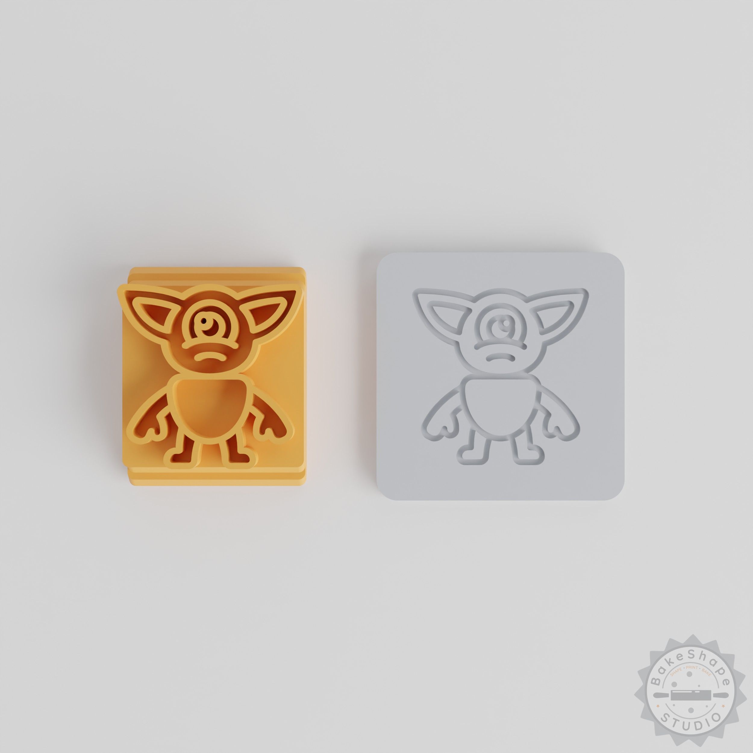 Pointy Ears Monster Stamp Tile Set, 5-Piece Clay and Cookie Stamps for Soft Materials