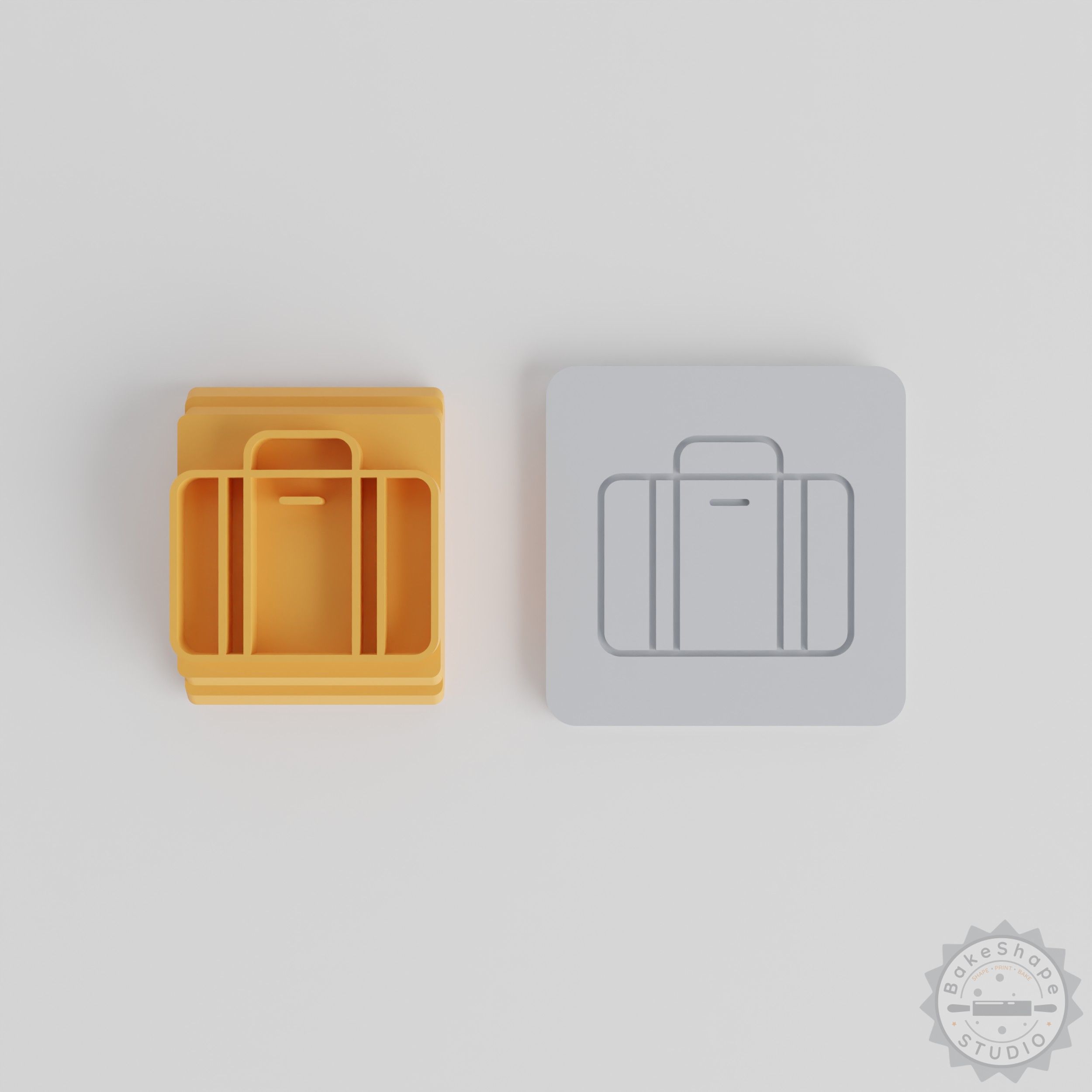 Suitcase Stamp Tile Set for Clay and Cookies, 5 Piece Soft Material Design Collection