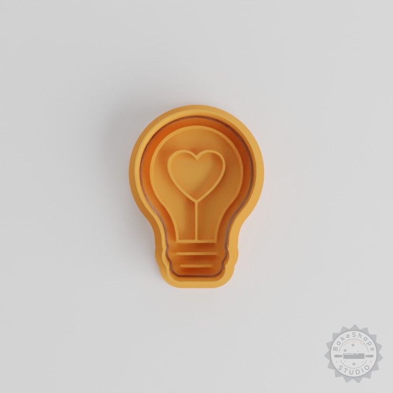 Heart Bulb Cookie Cutter Set, 6-Piece Heart Stamp for Cookies & Fondant in S/M/L Sizes