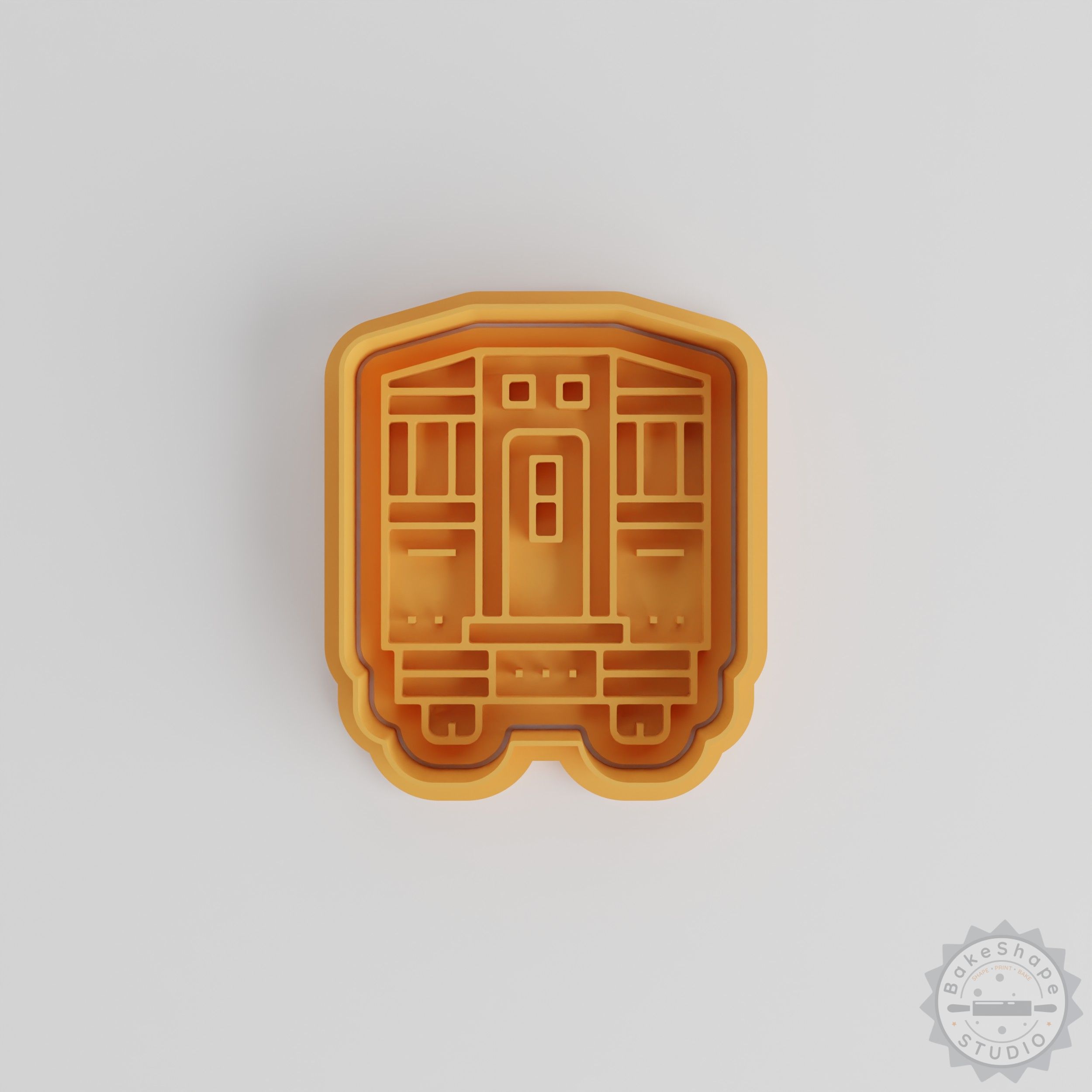 Train shape cutter and stamp set STL files for 3D printing cookies and fondant
