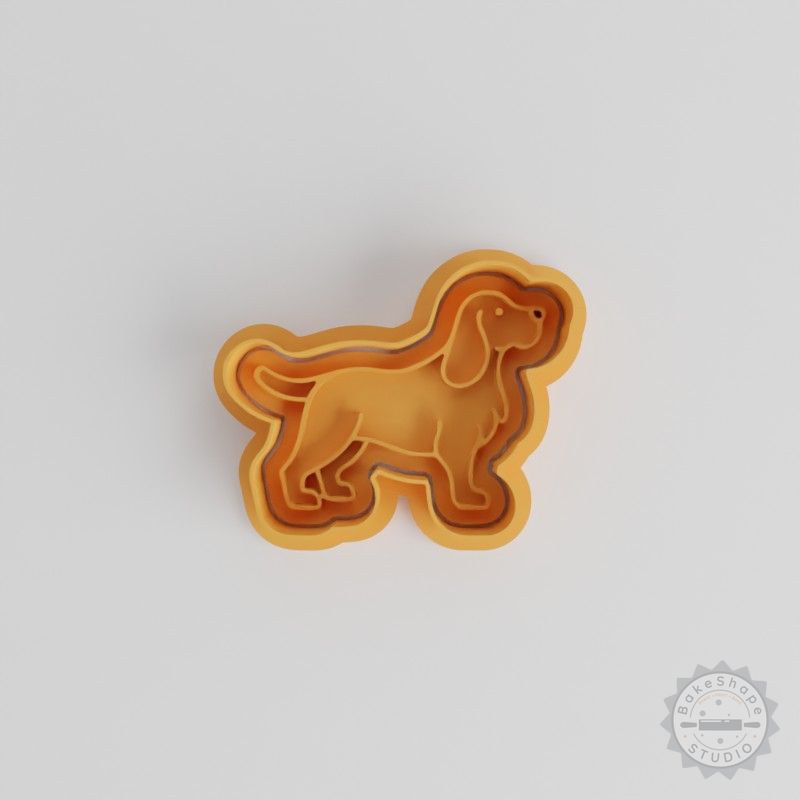 English Springer Cookie Cutter & Stamp Set, 6-Piece Pet Dog Shape Tools, S/M/L Size