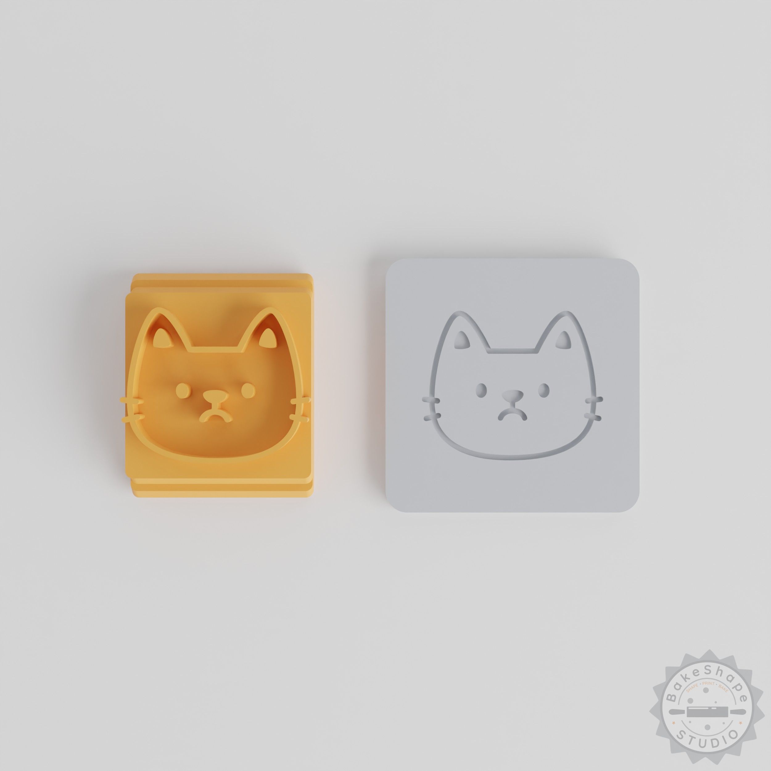 Sad Stamp Tile Set for Clay, Cookies, Fondant, Motif Sizes 20-40mm, 5-Piece Collection
