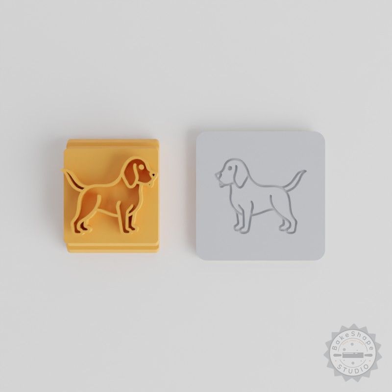 Beagle Stamp Tile Set, 5 Size Motifs 20-40mm, Perfect for Clay, Cookies, Fondant Craft