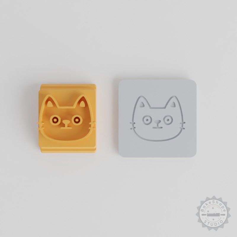 Stunned Stamp Tile Set, 5 Designs for Clay, Cookies, Fondant - Wow, Shocked, Surprised Faces