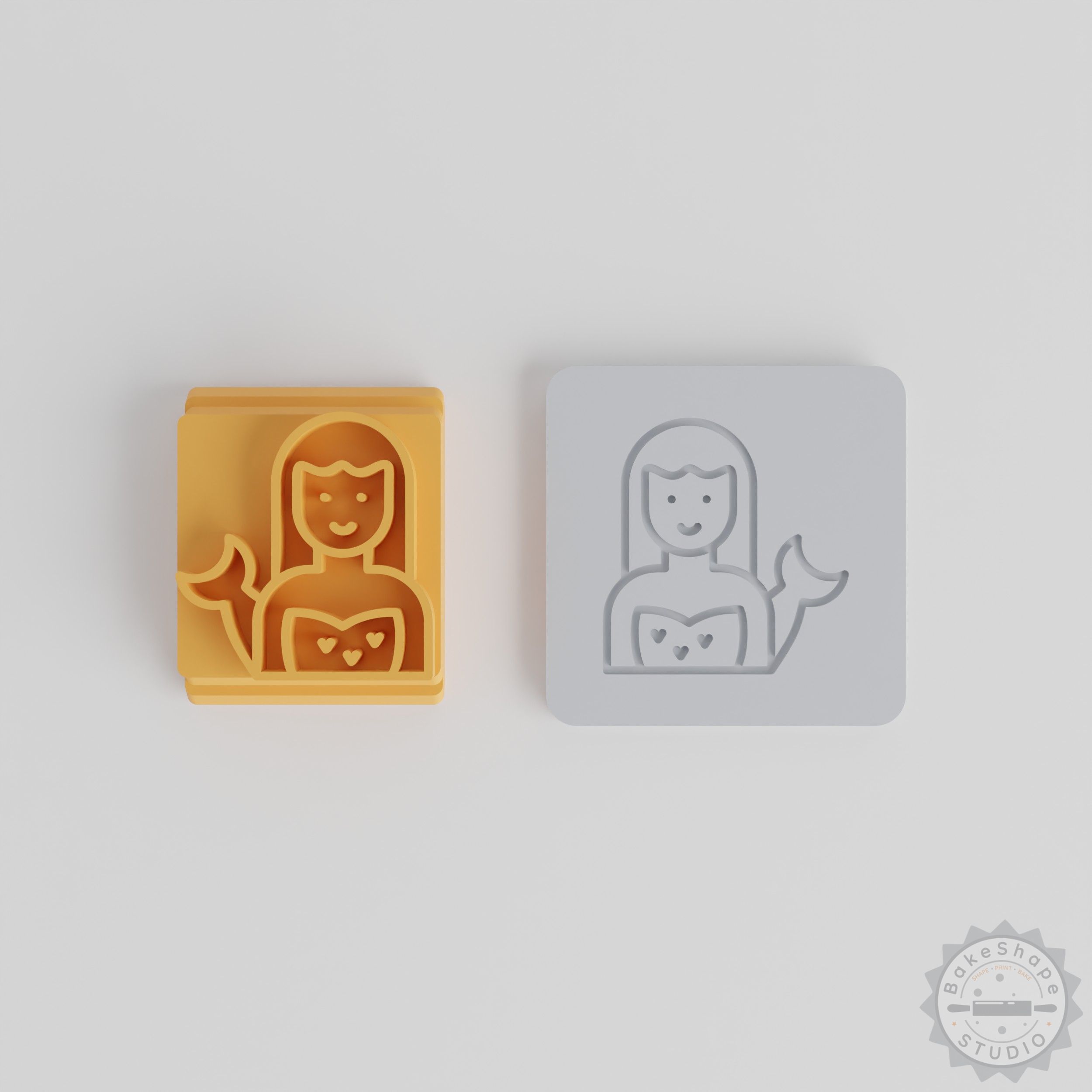 Mermaid Stamp Tile Set, 5 Sizes for Clay, Cookies & Fondant, Fantasy & Fairy-Tale Design