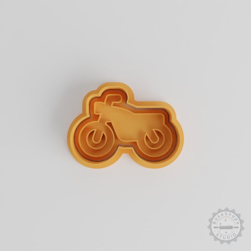 Motorcycle Shape Cutter and Stamp Set, 6-Piece Cookie Fondant Baking Tool, Small, Medium, Large Sizes