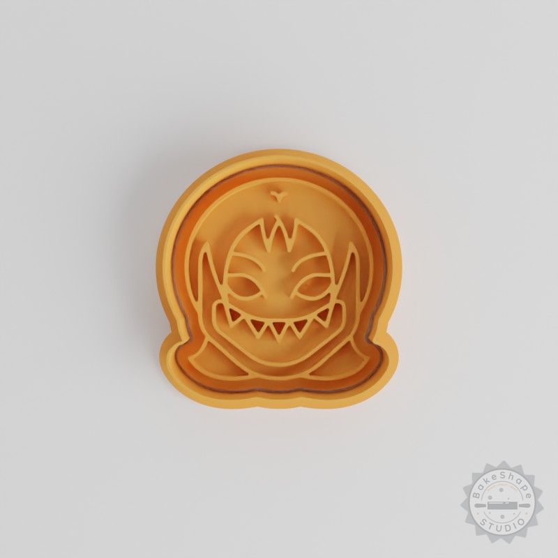 Demon Girl Cookie Cutter Set, Halloween Fondant Stamps, 6-Piece Scary Designs in S/M/L