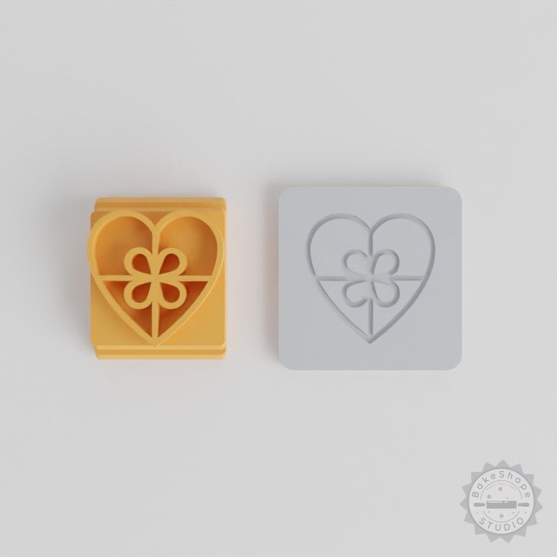 Heart Gift Stamp Tile Set, 5 Sizes, Perfect for Clay, Cookies, Fondant, Unique Love Present