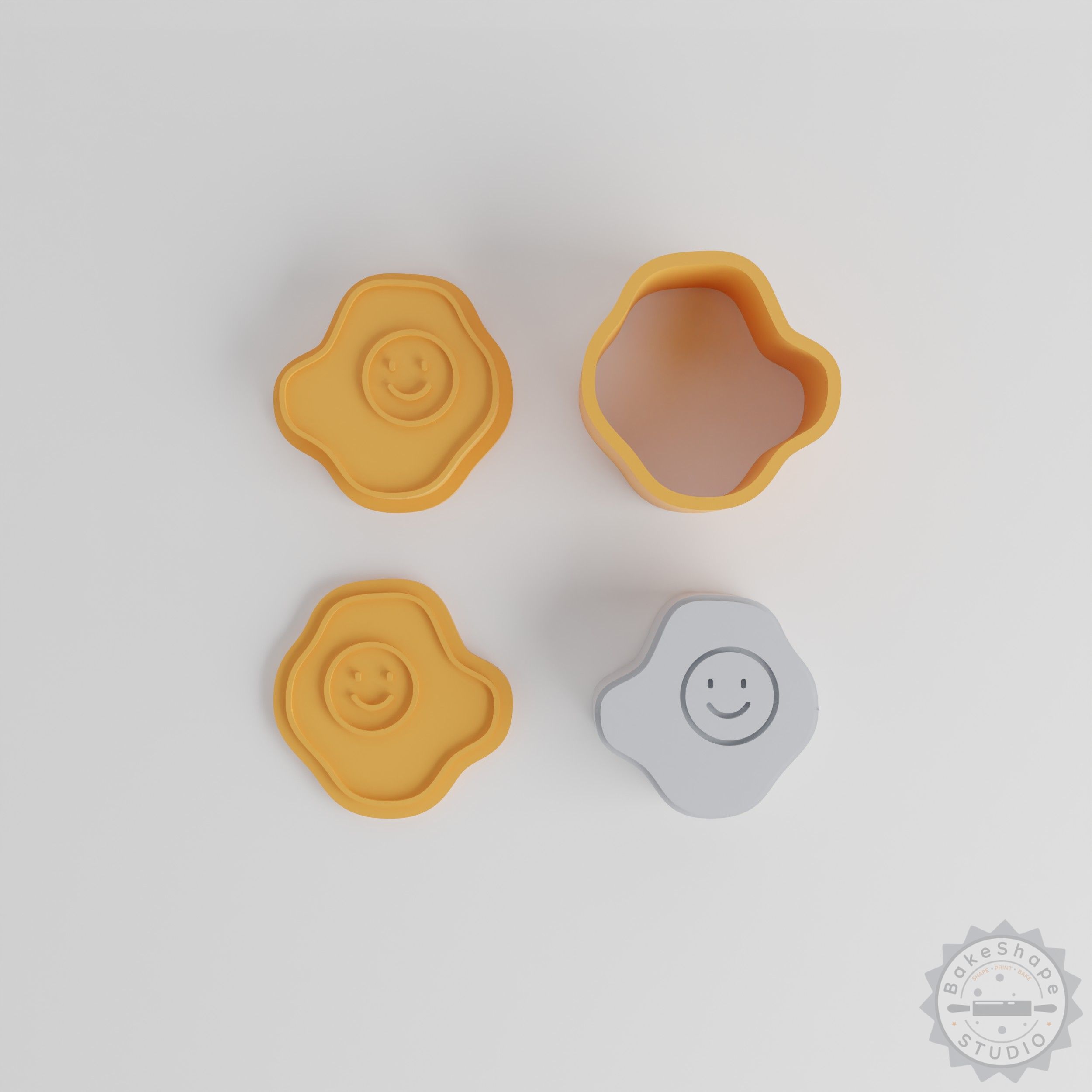 Egg Bath Bomb Mold Set, 12 Pieces, XS/S/M/L Sizes, Kawaii Happy Egg Design