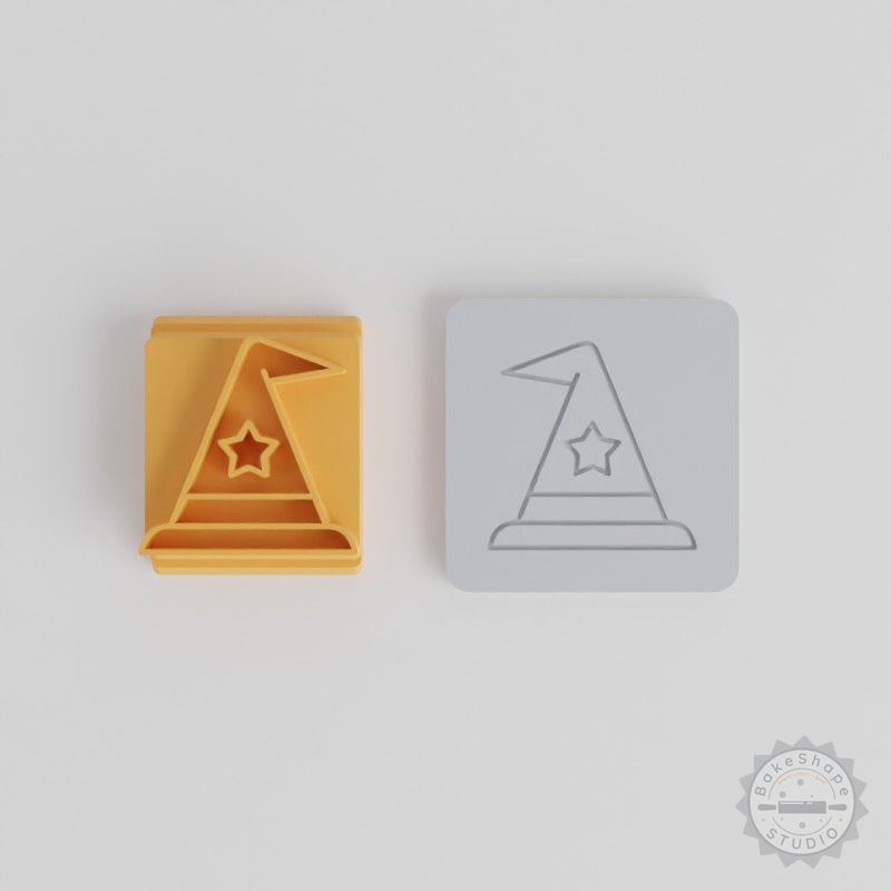 Sorting Hat Stamp Tile Set, Perfect for Clay, Cookies, Fondant, 5 Sizes, Magical Wizard Hat Design