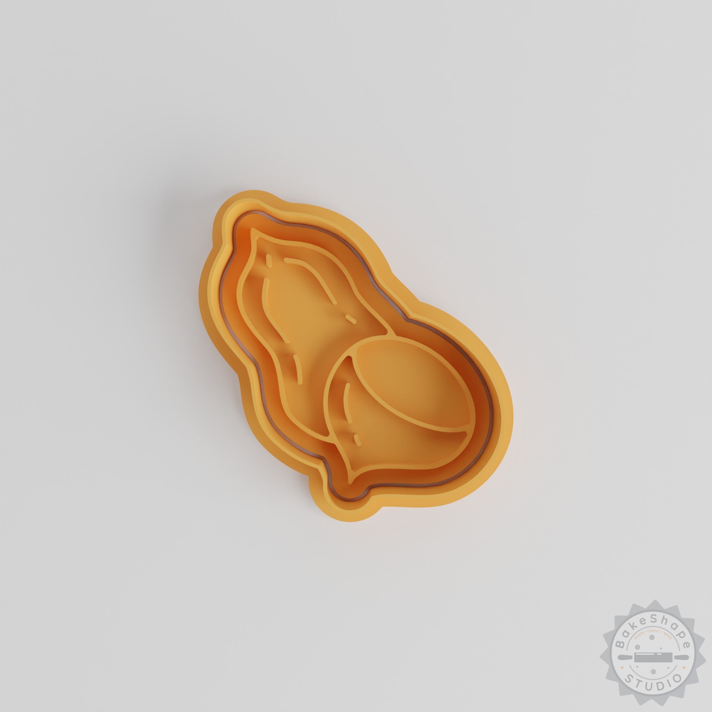 Nut Shape Cutter & Stamp Set, 6-Piece Cookie, Fondant Molds, S/M/L Sizes