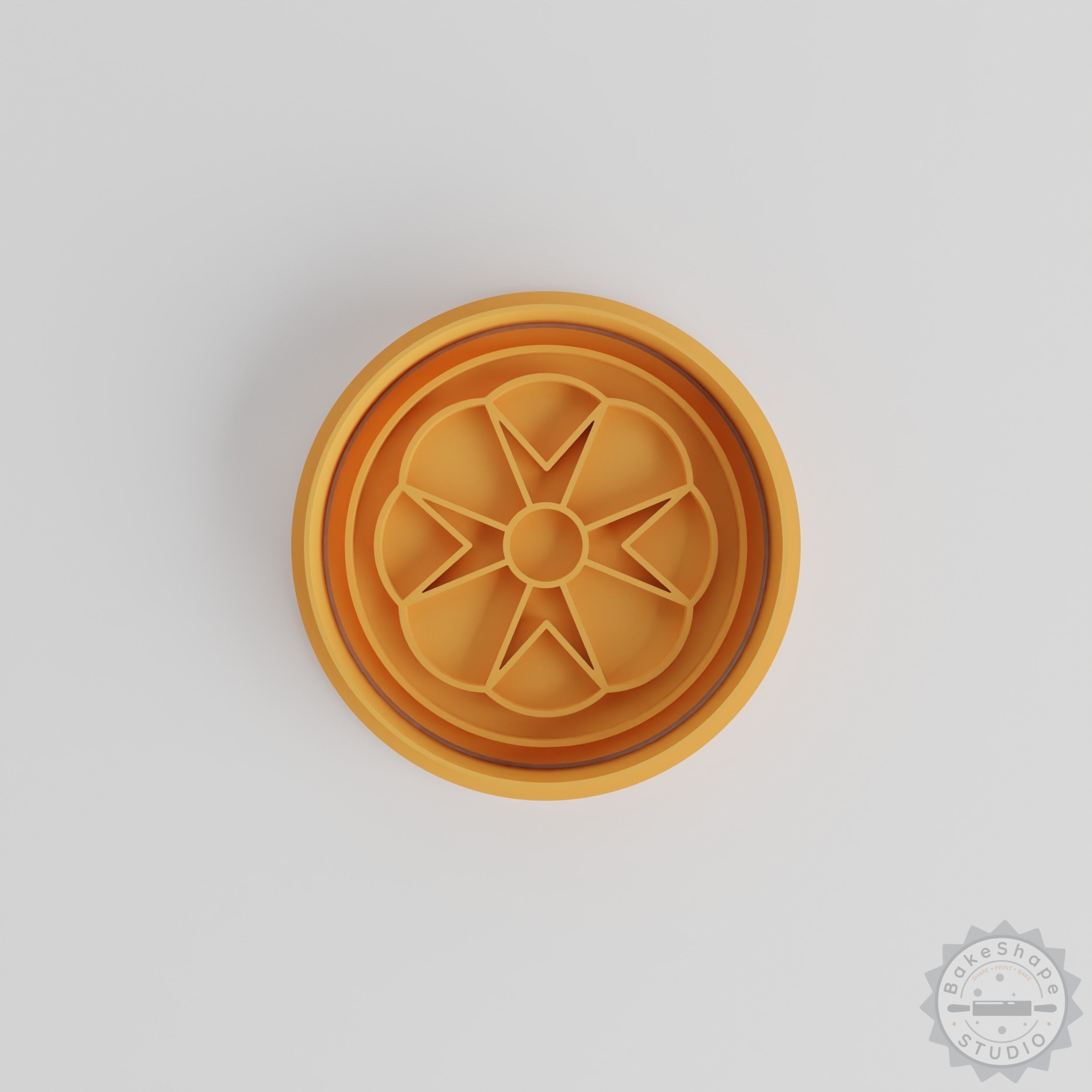 Mandala Shape Cutter and Stamp Set, 6-Piece Cookie Fondant Tools, Geometric Pattern, 3 Sizes: S/M/L