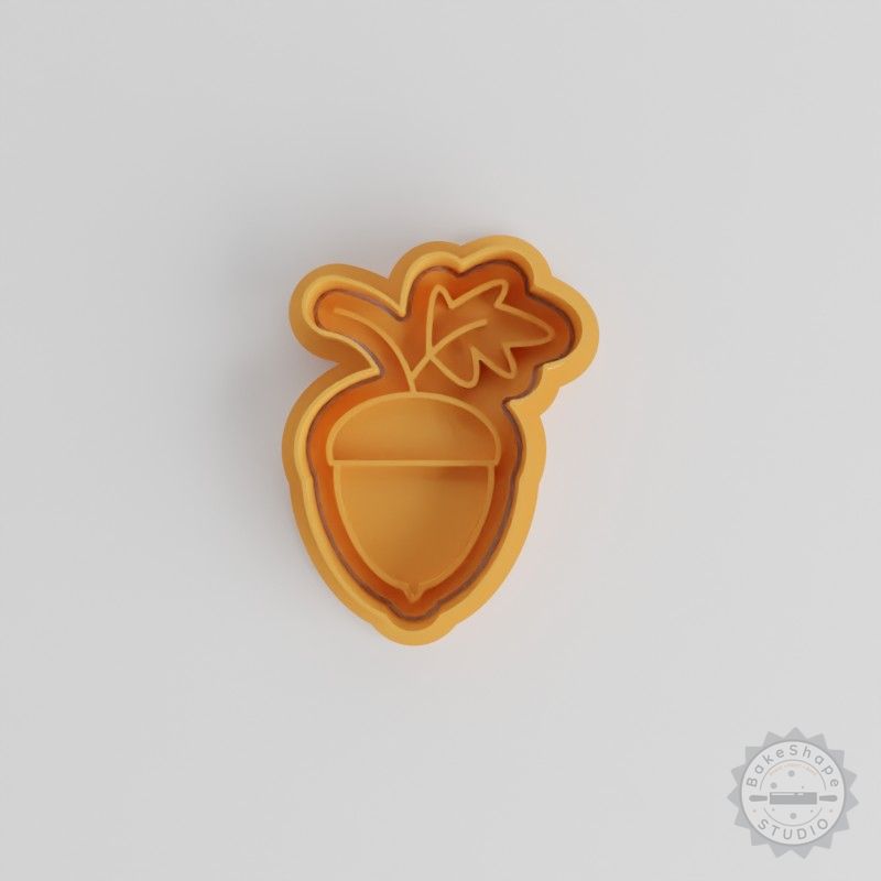 Acorn Shape Cutter & Stamp Set, 6-Piece, Perfect for Cookies & Fondant, Autumn Baking Decor