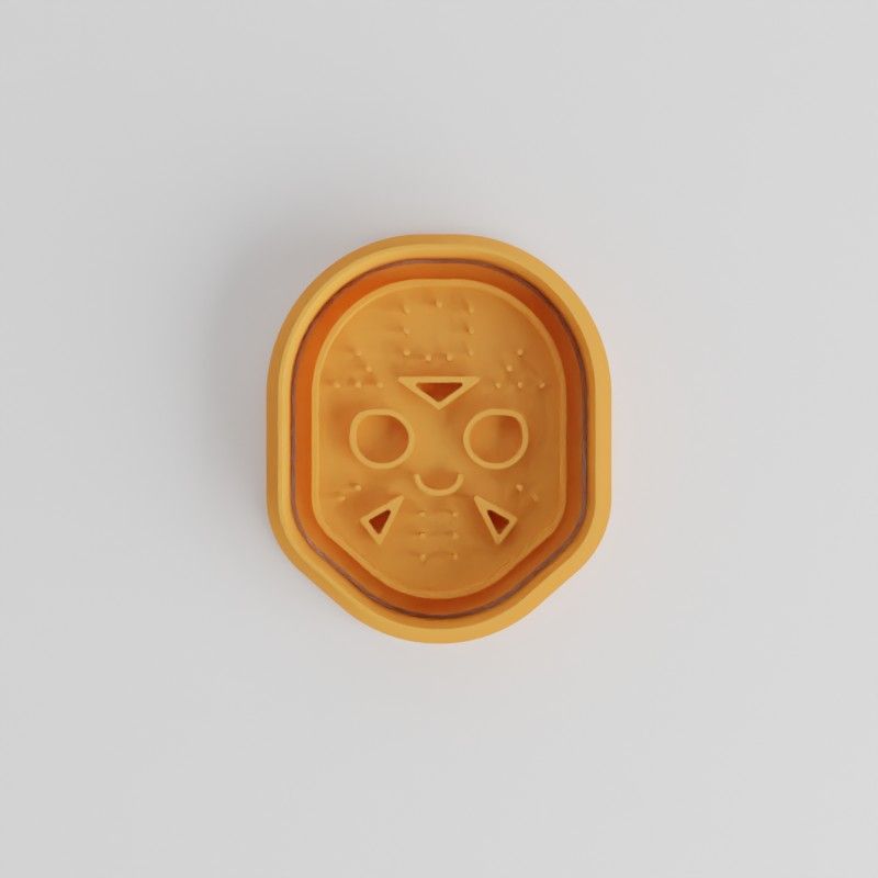 Jason Halloween Cookie Cutter Set, 6-Piece Fondant Stamps in S/M/L Sizes, Spooky Face and Scary Mask Designs