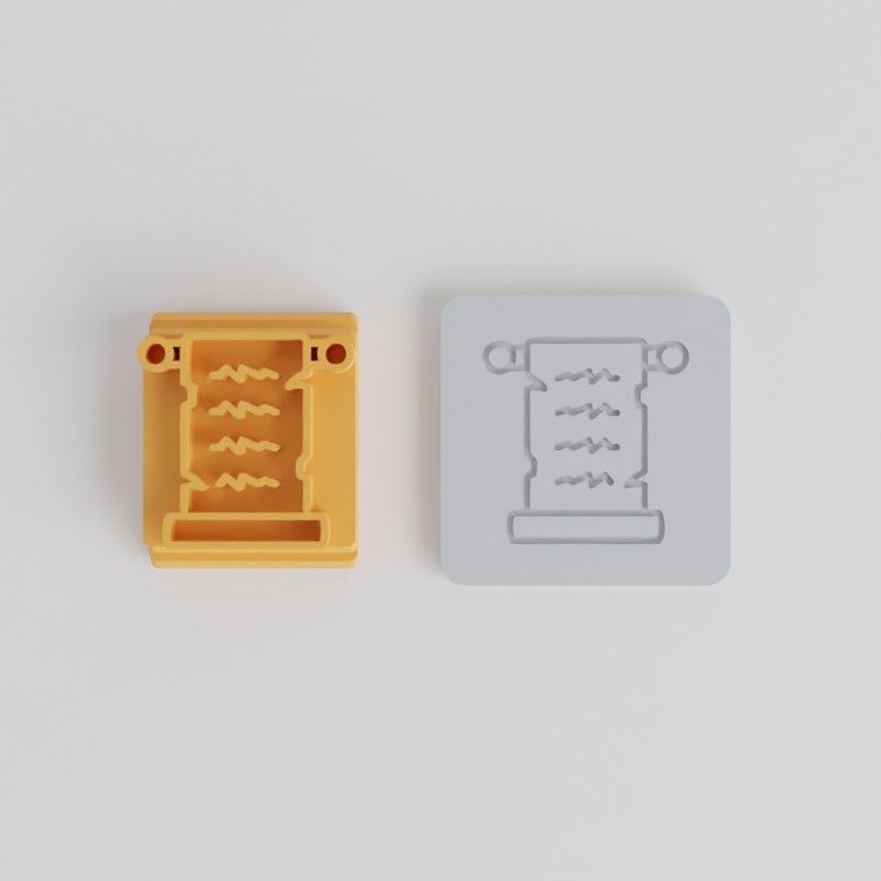 Scroll Stamp Tile Set for Clay, Cookies, Fondant – 5 Motif Sizes (20-40mm)