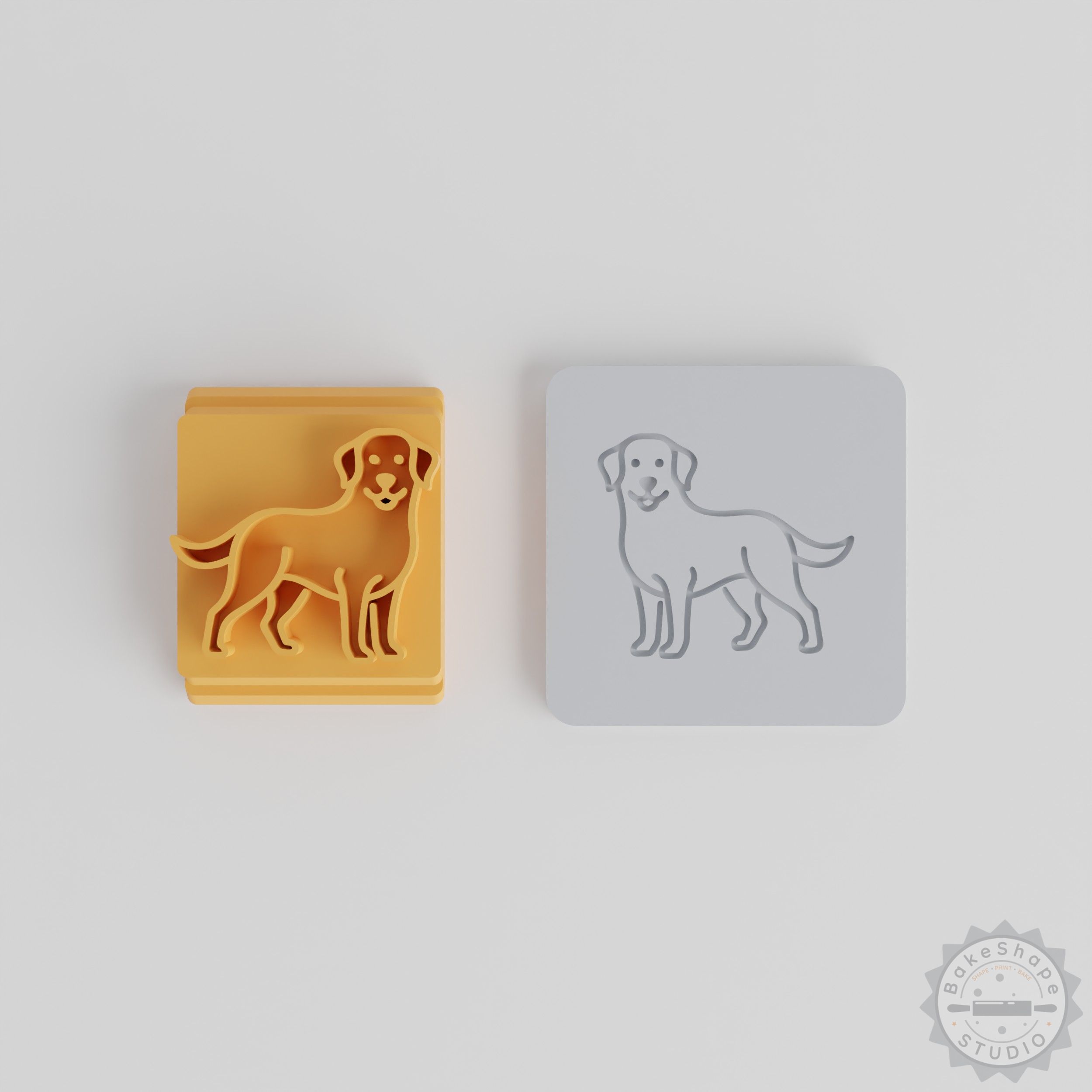 Golden Retriever Stamp Tile Set, 5 Sizes for Clay, Cookies, Fondant, Perfect Dog Motif Design