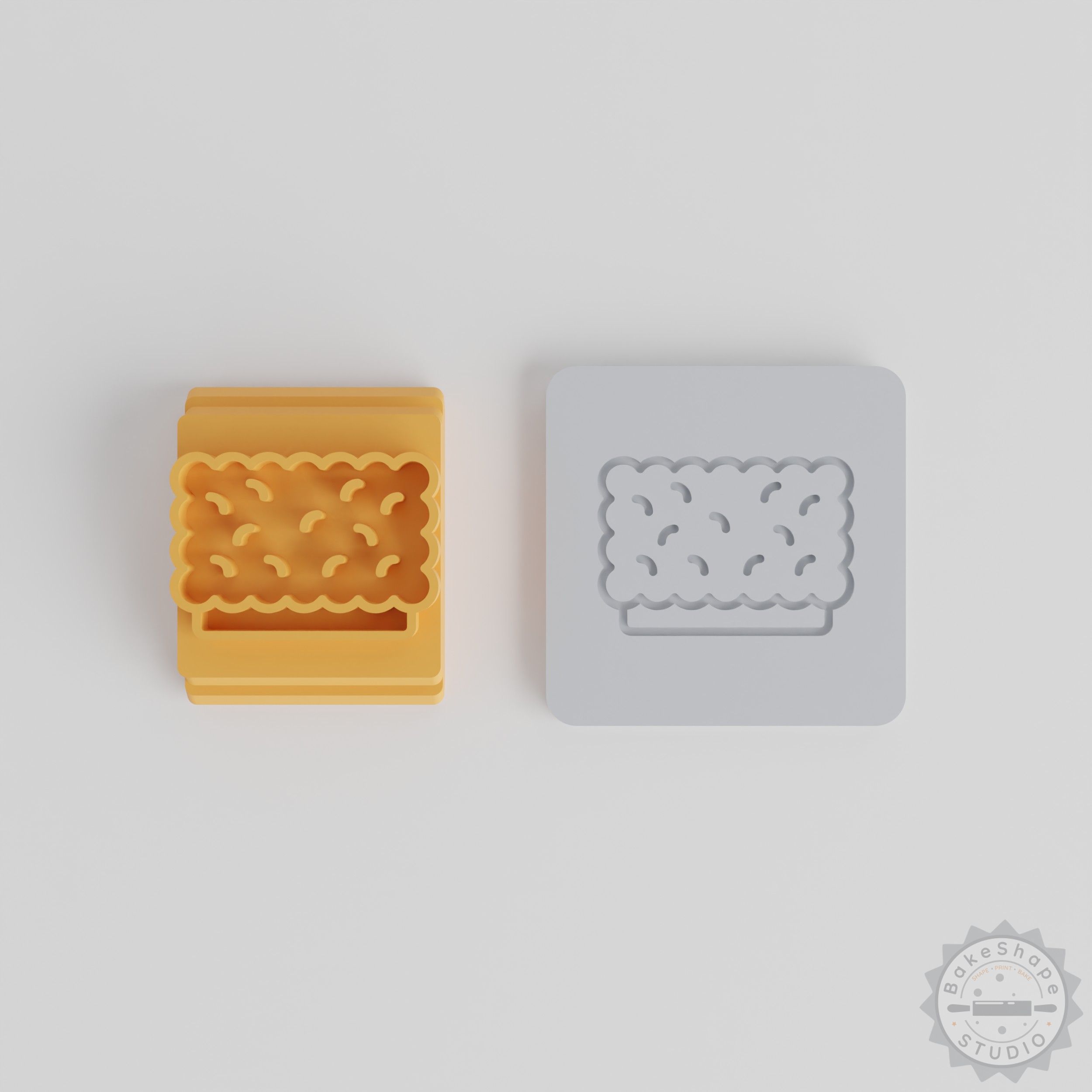 Hedge Stamp Tile Set for Clay and Cookies, Motif Sizes 20-40mm, 5-Piece Tool for Fondant and Soft Materials