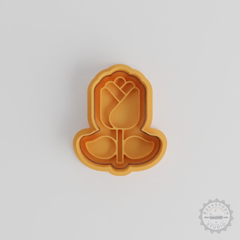 Rose Shape Cookie Cutter and Stamp Set, Fondant Decorating Tools, 6-Piece, S/M/L Sizes