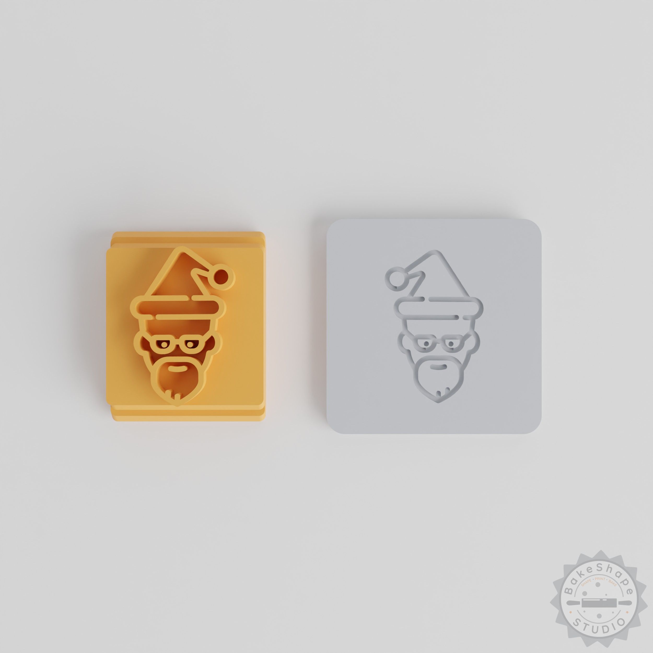 Santa Stamp Tile Set, 5 Sizes, Christmas Clay and Cookie Decor Tool