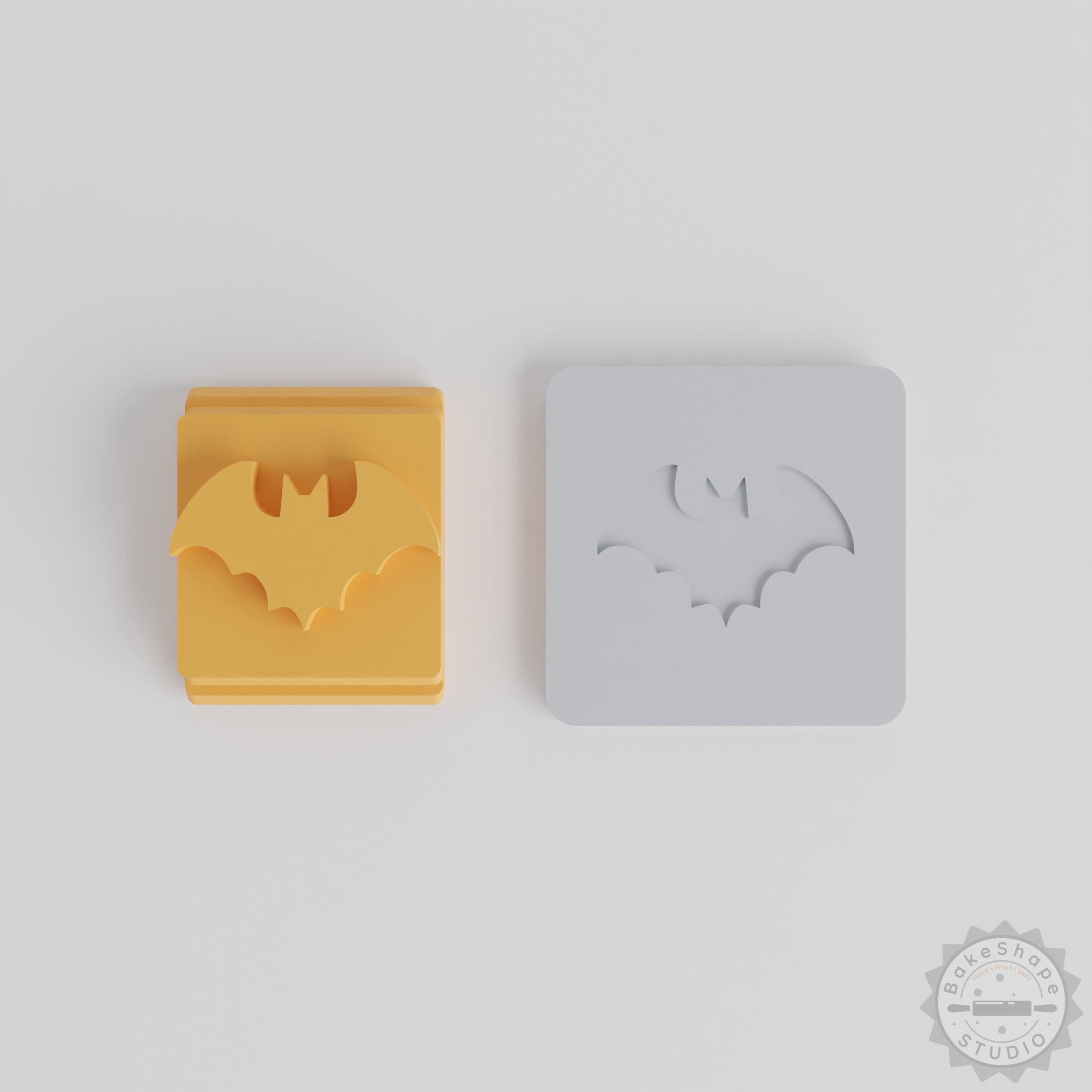 Bat Stamp Tile Set, 5 Sizes for Clay, Cookies, Fondant, Halloween Designs