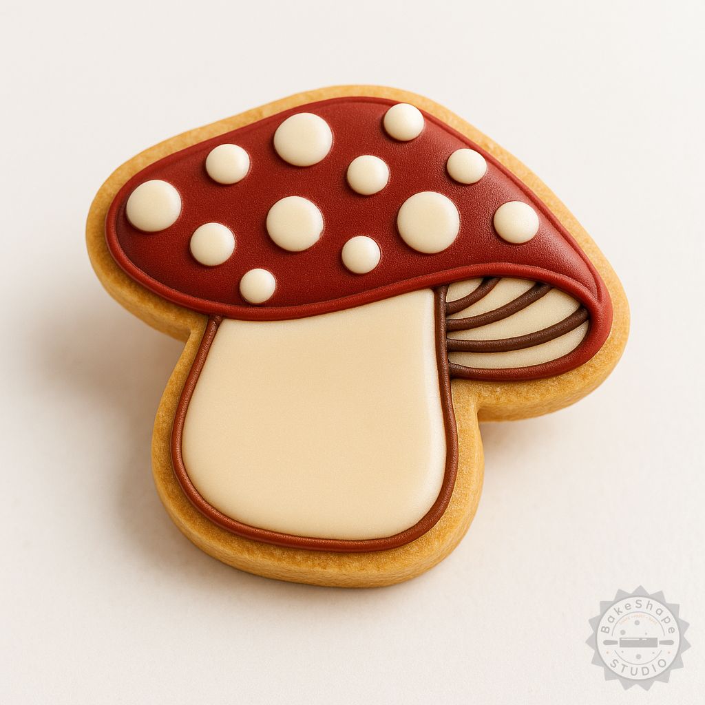 Mushroom shape cutter and stamp set STL for 3D printing cookies and fondant decorations