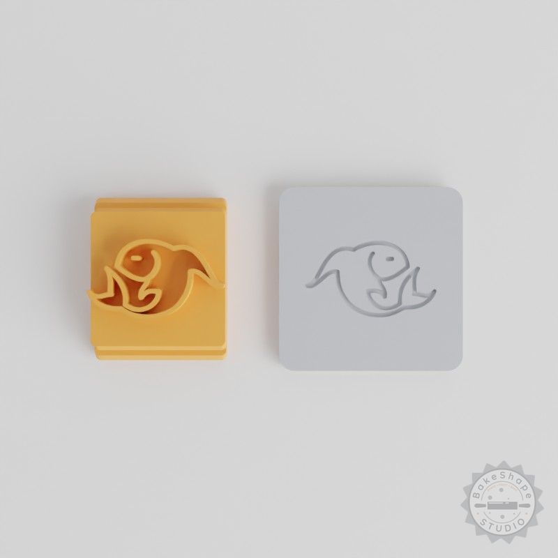 Pisces Stamp Tile Set, Astrological Sign Motif Sizes 20-40mm for Clay, Fondant, Cookies