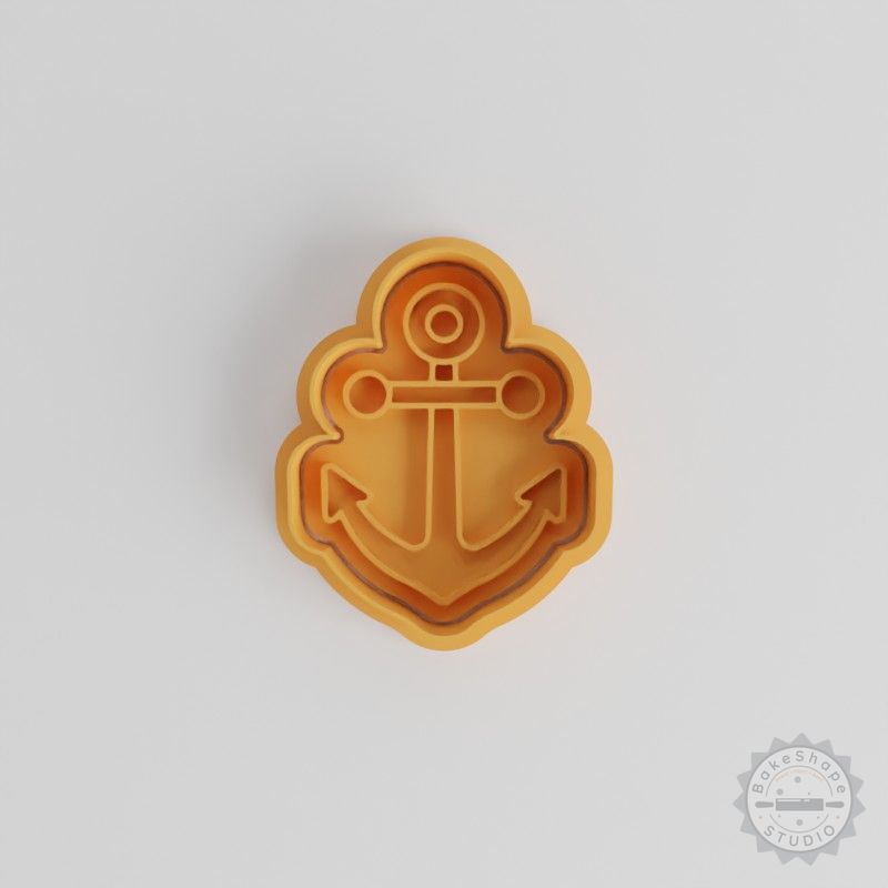 Anchor Cookie Cutter and Stamp Set, 6-Piece, Nautical Ocean Baking Tools for Cookies and Fondant