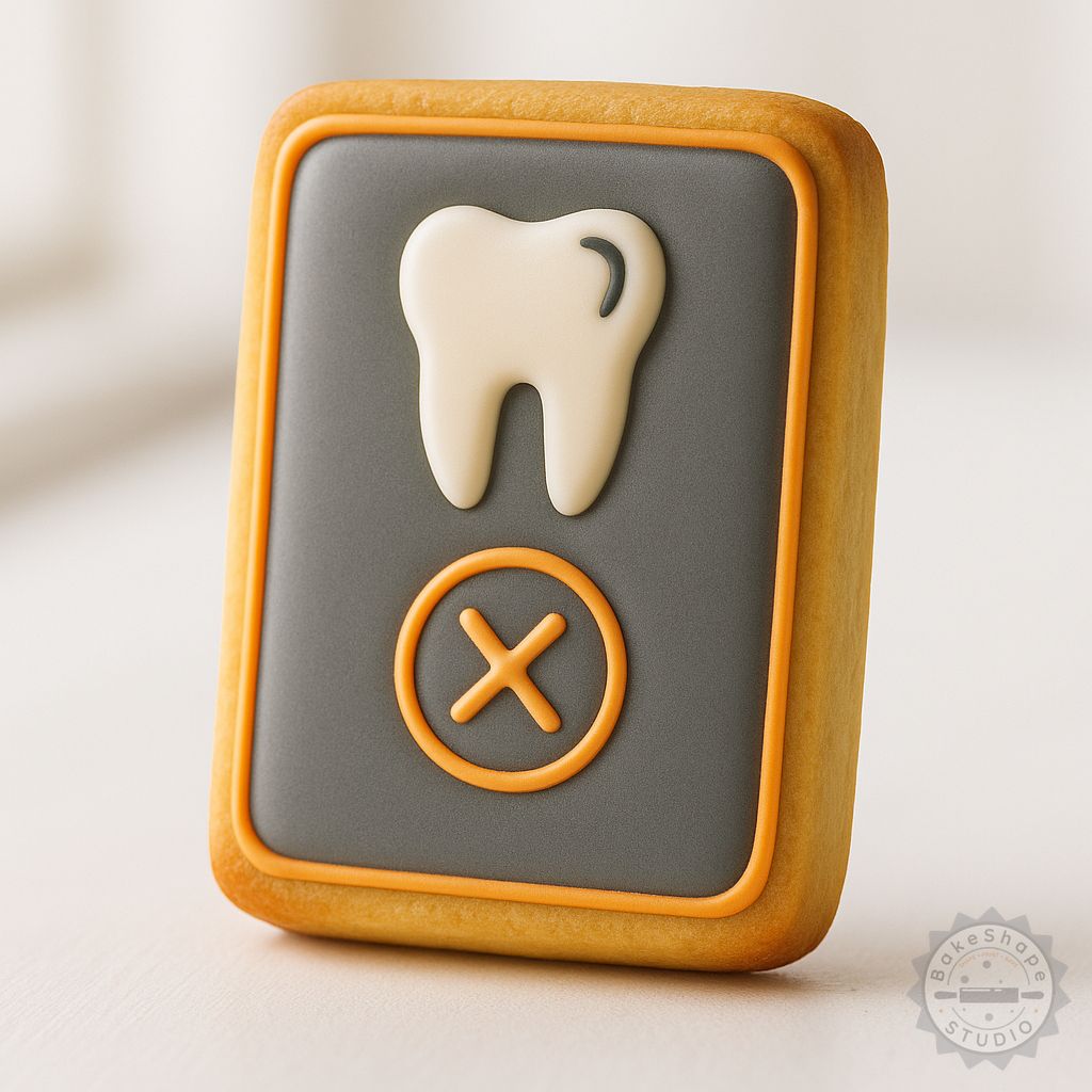 Dental cookie cutter and stamp set STL for 3D printing with small, medium, and large sizes