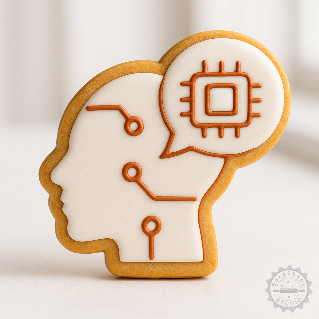 Decorated example 1 of Brain Themed Cookie Cutter & Stamp Set, 6 Pieces, 3 Sizes, Perfect for Cookies or Fondant
