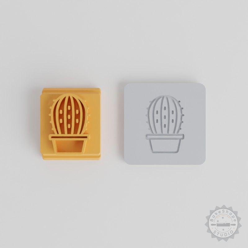 Rounded Cactus Stamp Tile Set, 5 Sizes for Clay, Cookies, Fondant Crafting
